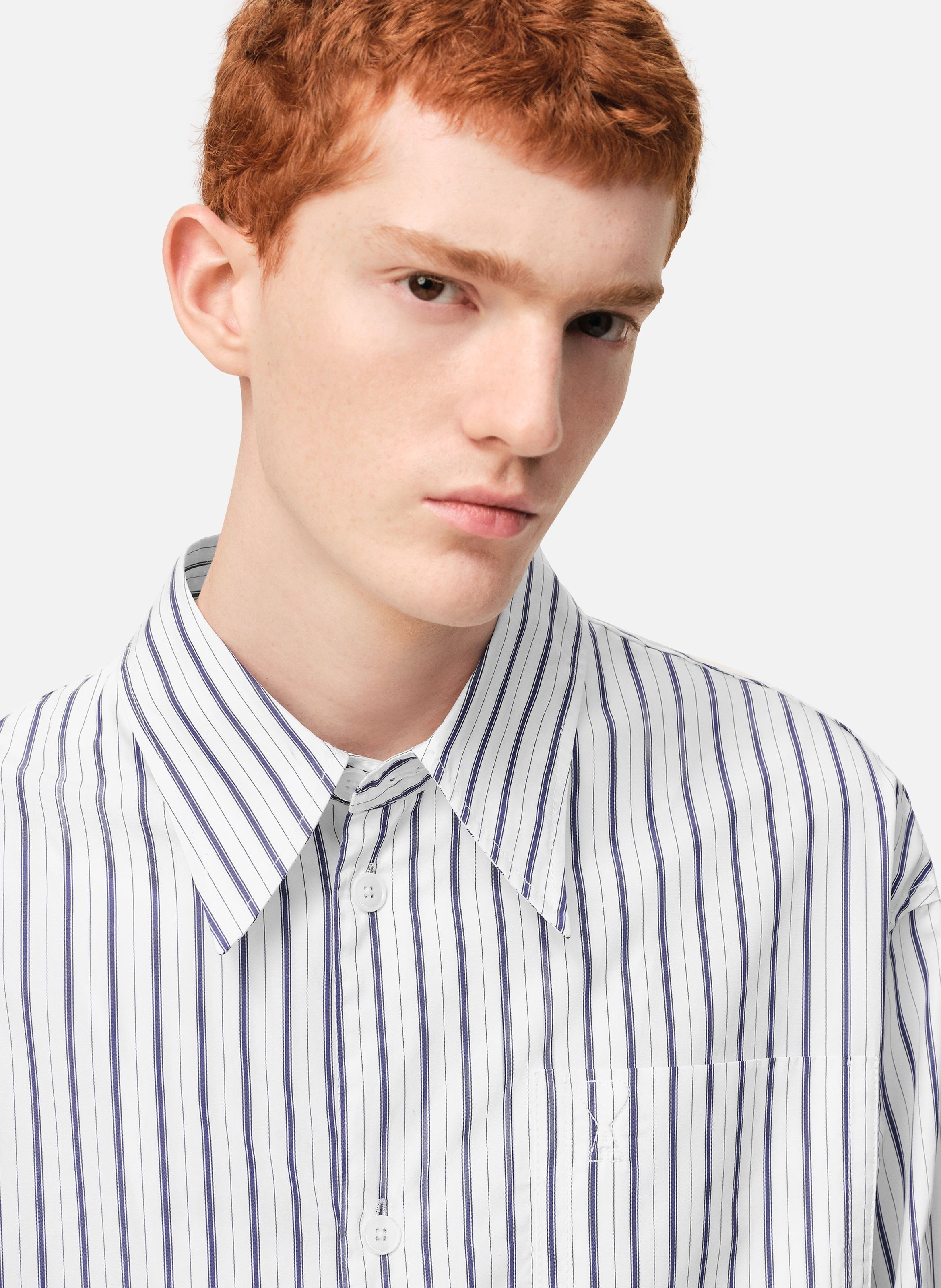 Chemise large rayée ami de coeur unisexe en coton AMI PARIS Blanc