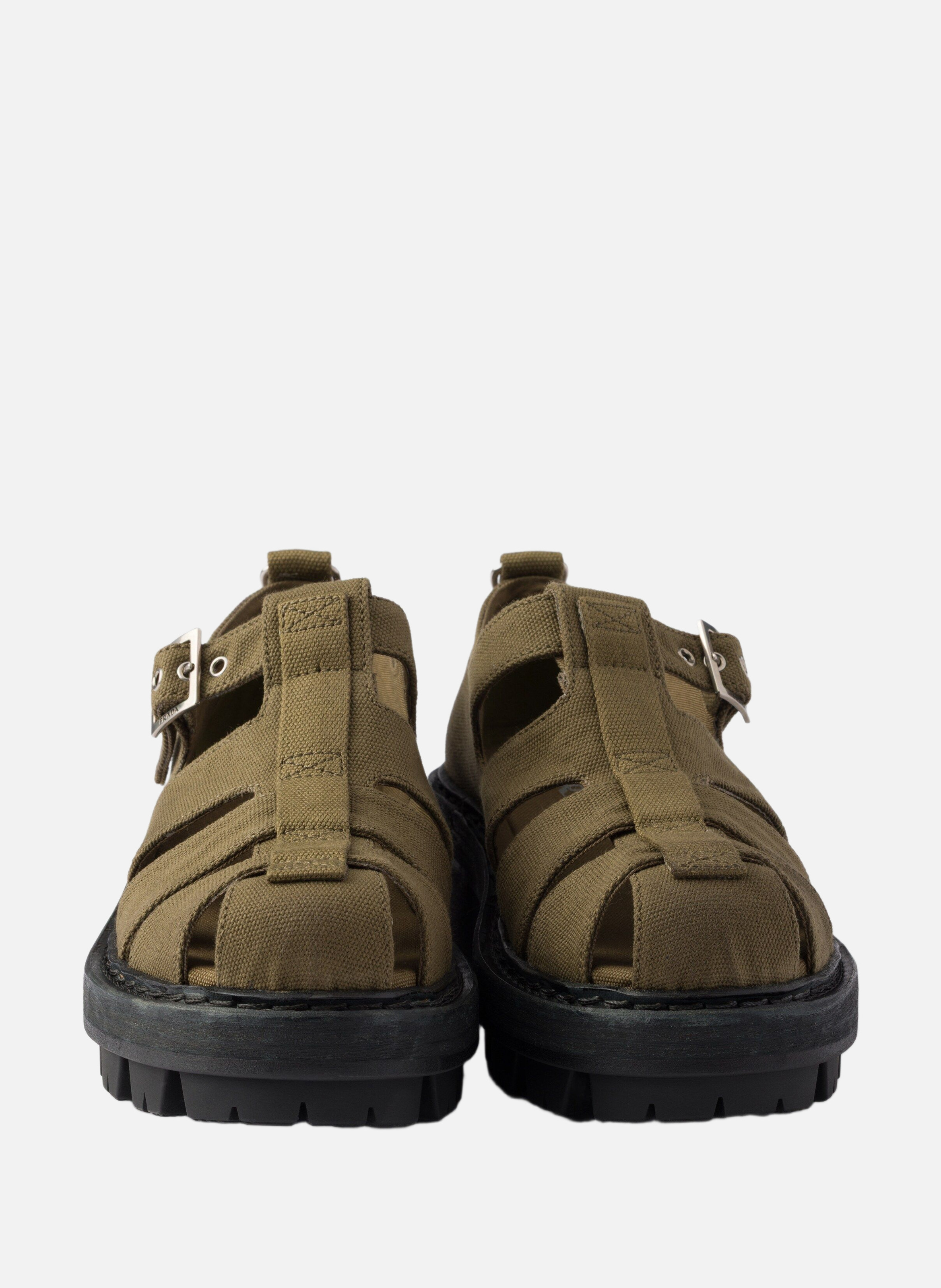 Sandales de pêcheur en toile PRADA Vert