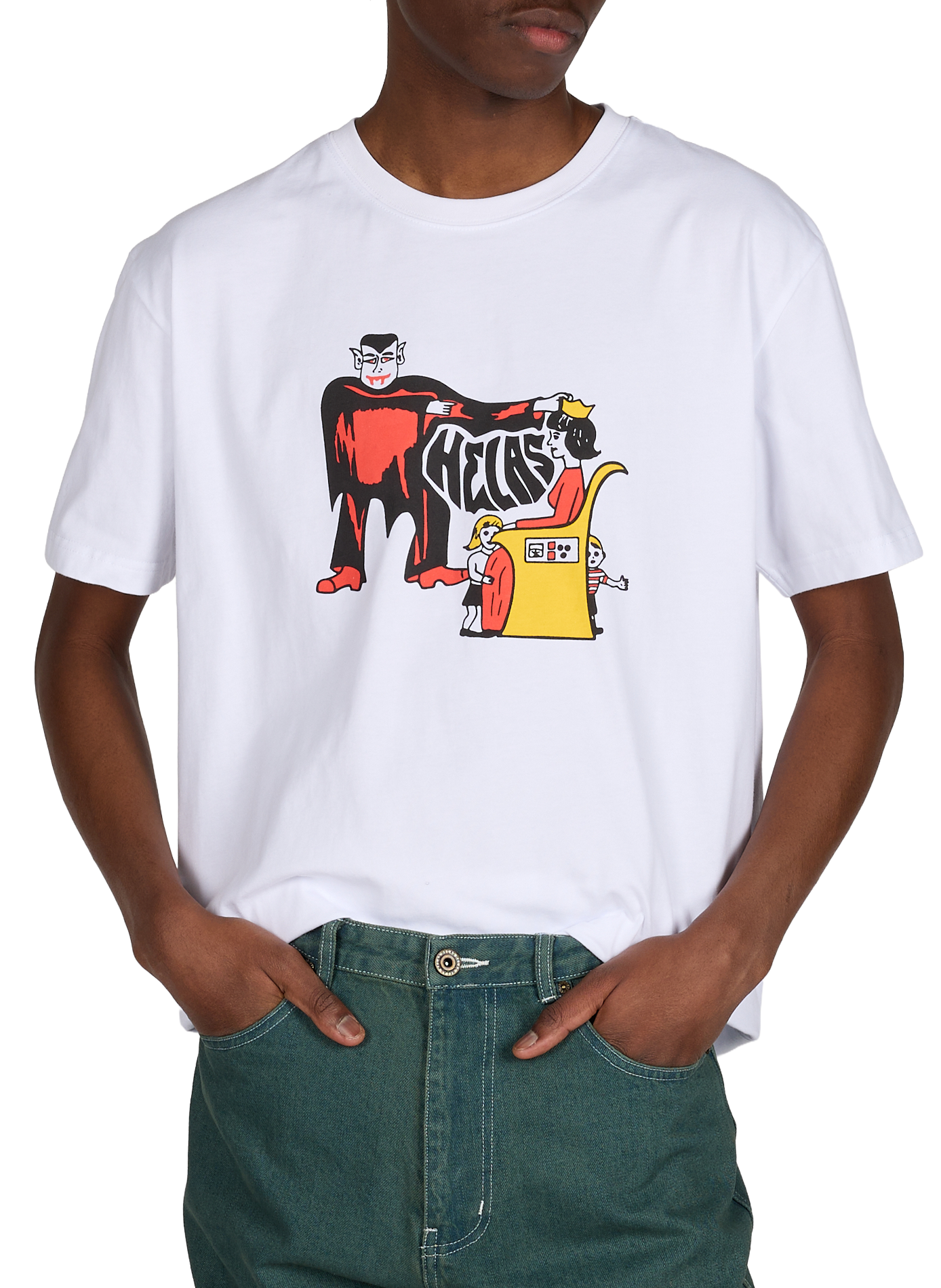 Straight Vampire cotton T-shirt HELAS CAPS White