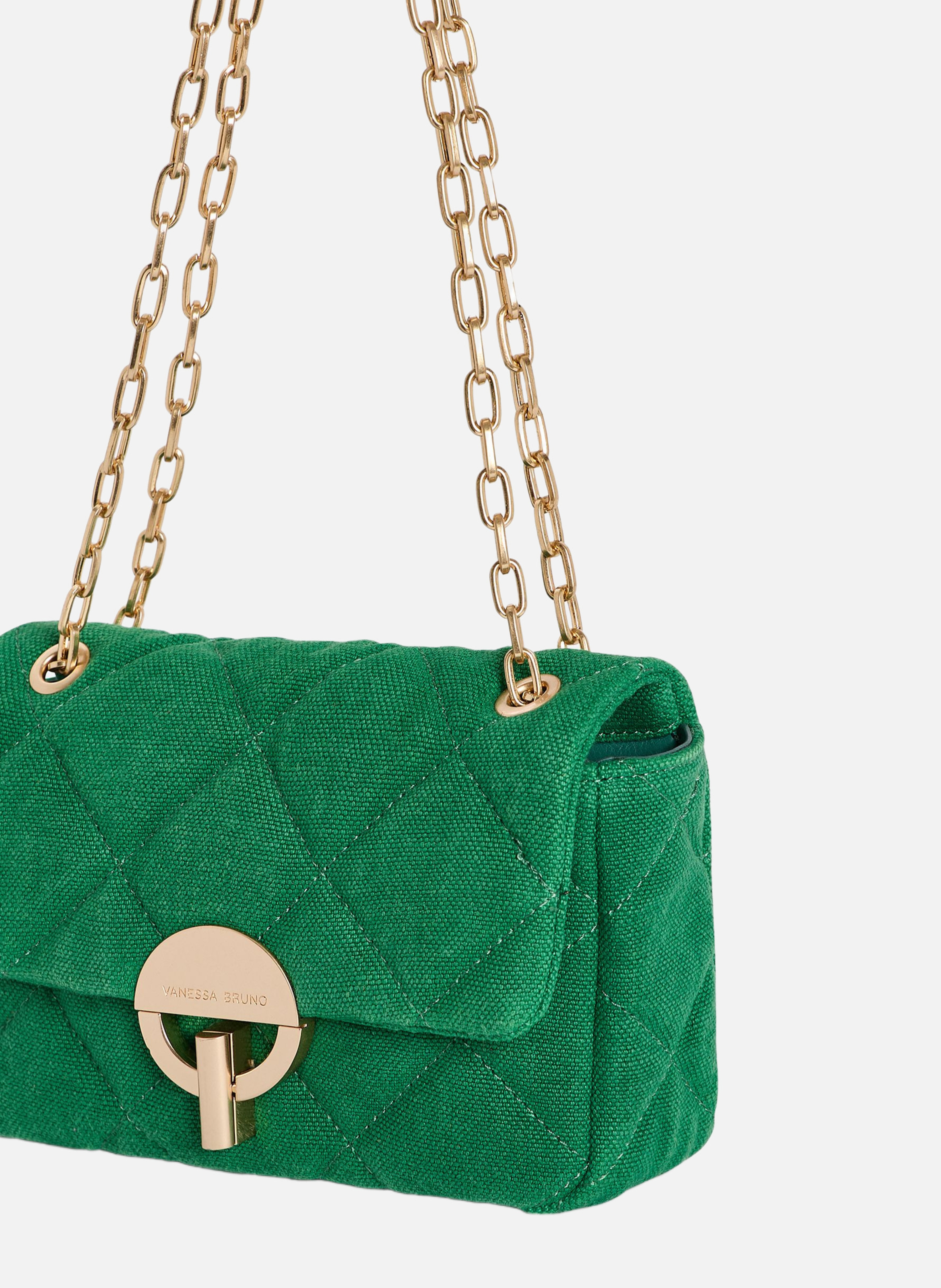 Moyen Sac Moon en Lin VANESSA BRUNO Vert