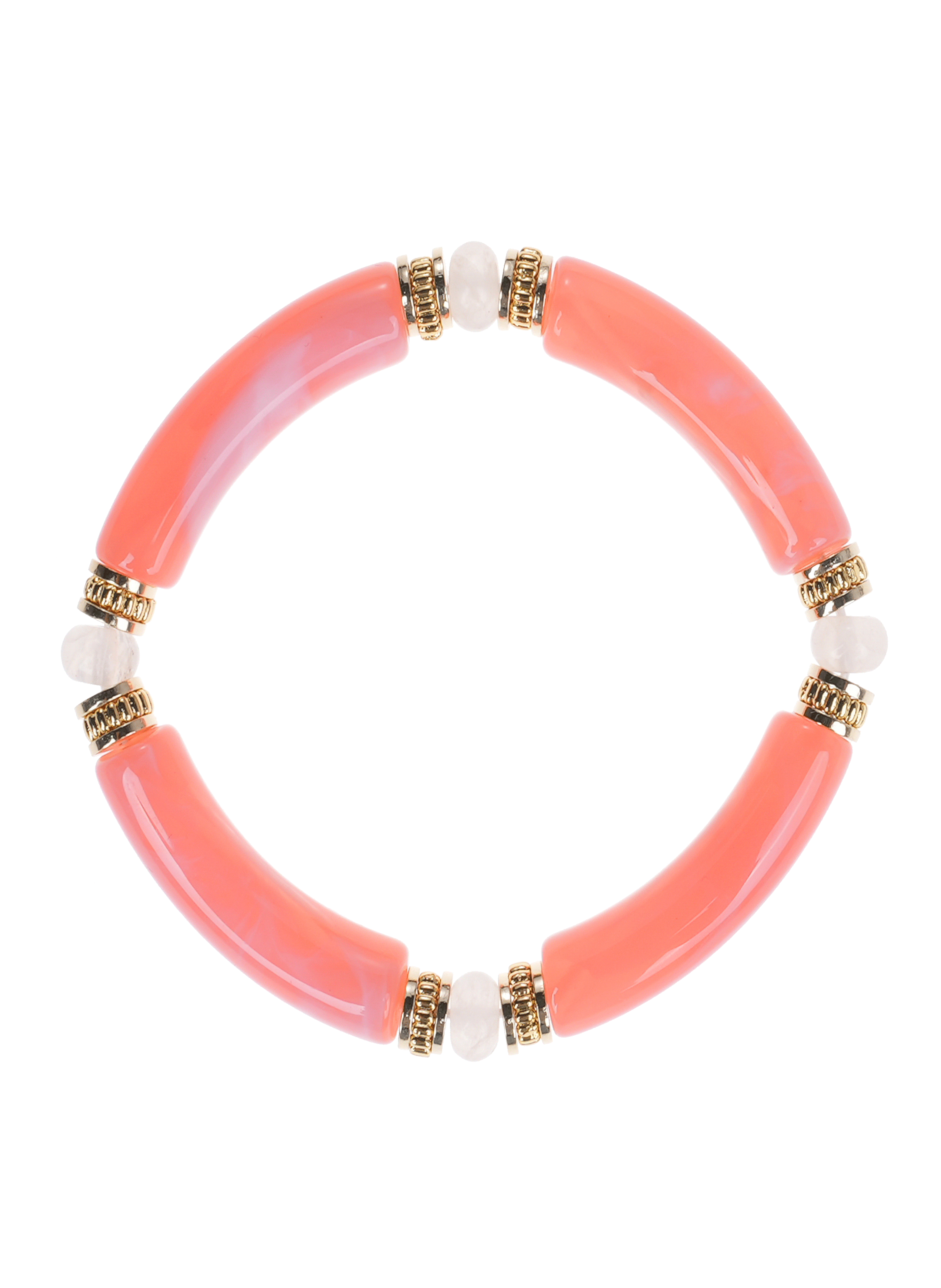 Bracelet de perles elastiqué nomade HIPANEMA Rose