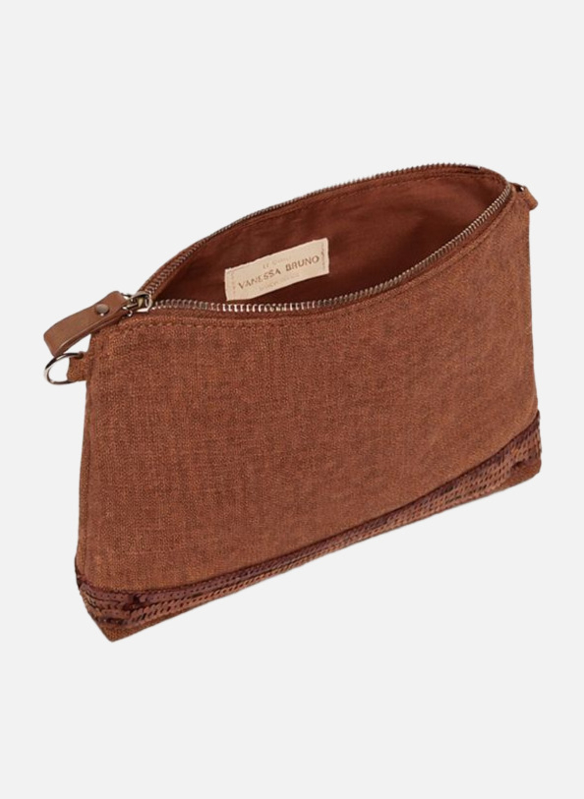 Pochette zippé en lin VANESSA BRUNO Orange