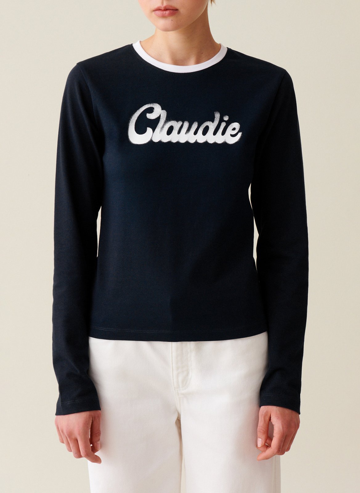 Tee-shirt manches longues en coton CLAUDIE PIERLOT Bleu