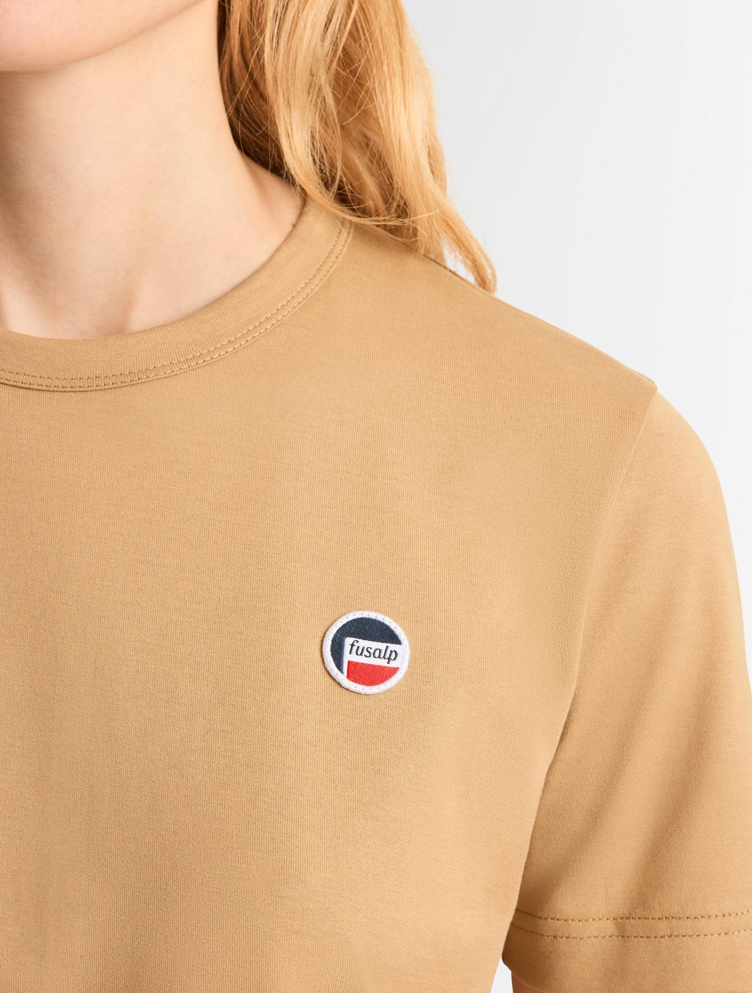 T-shirt manches courtes talixe col rond coupe regular FUSALP Beige