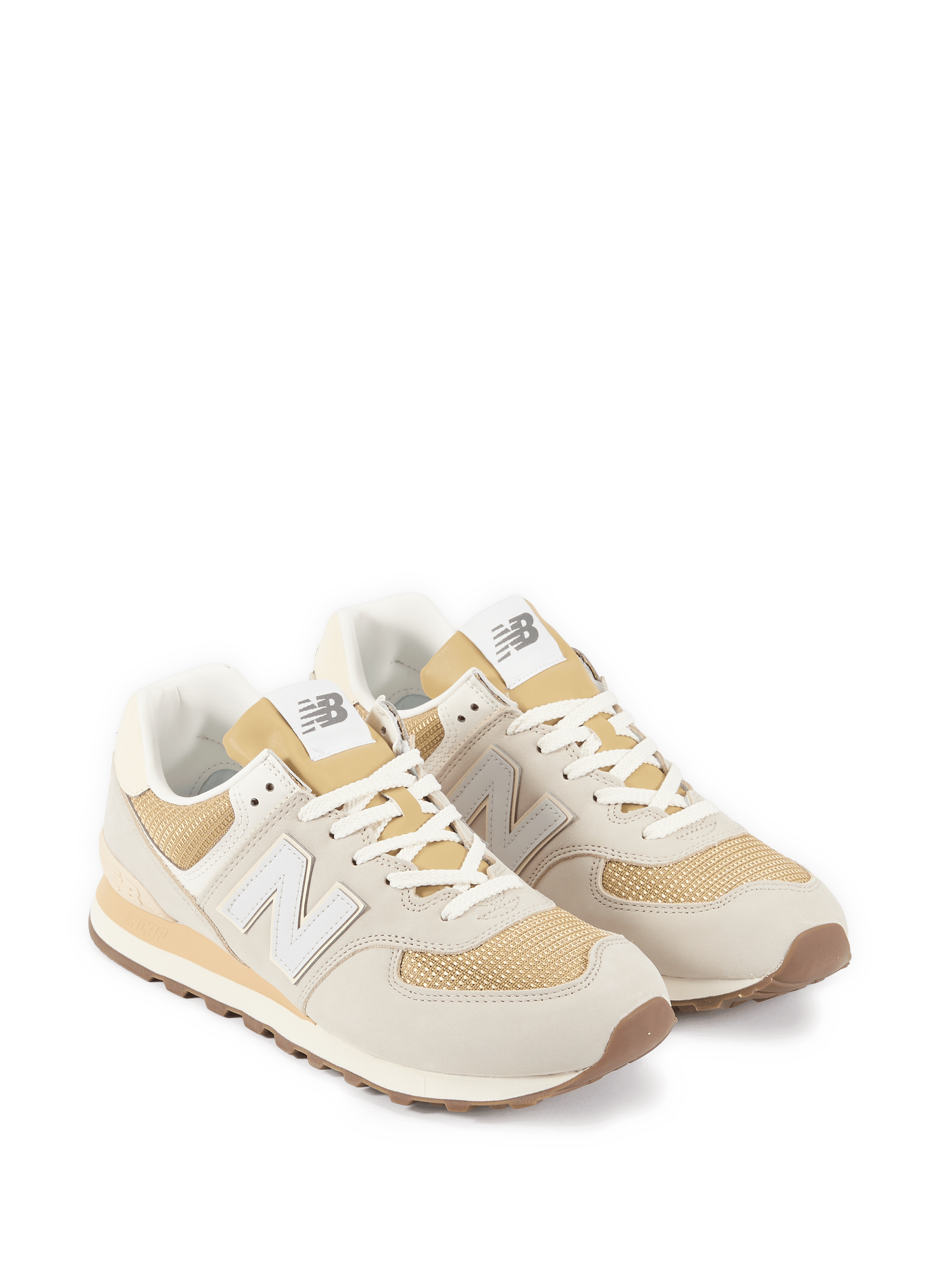 Baskets basses 574 en cuir mélangé NEW BALANCE Gris