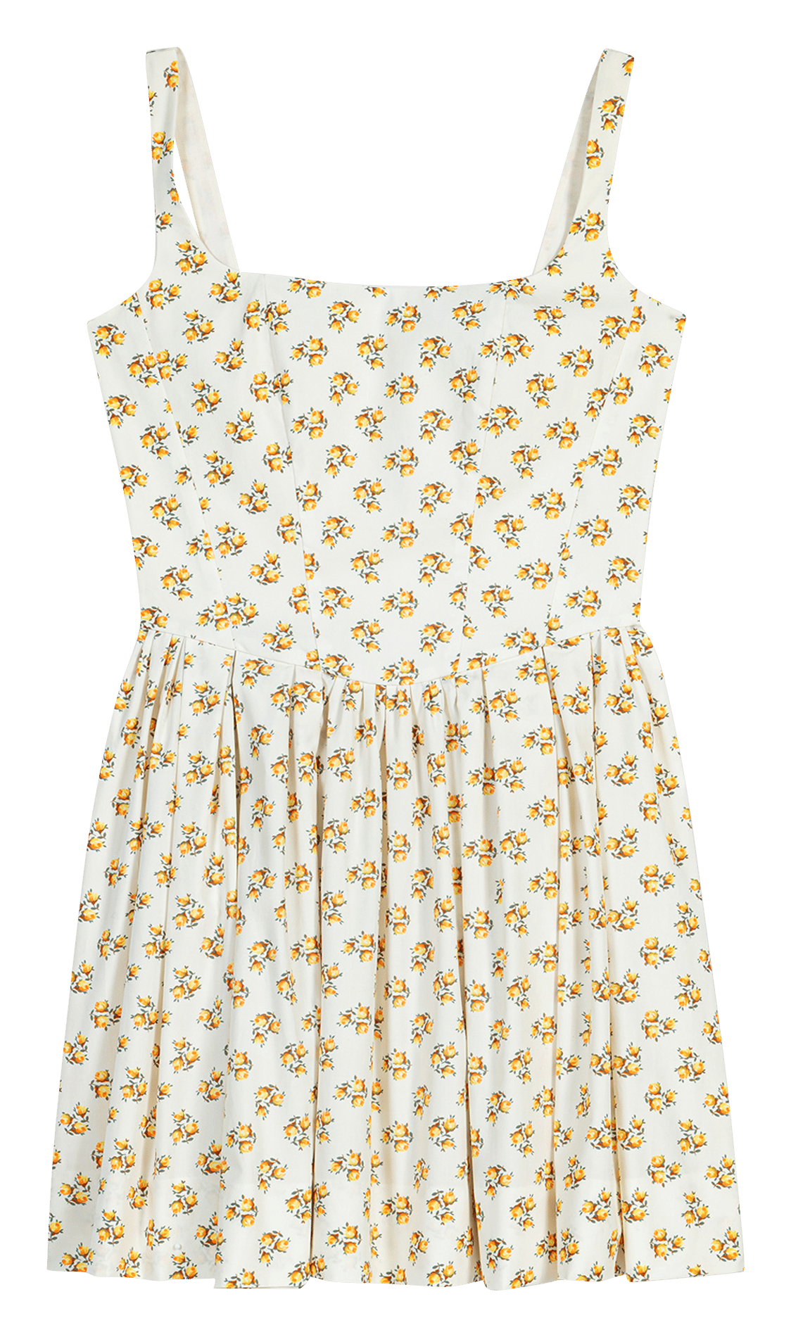 Robe courte col carré imprimée MAJE Jaune