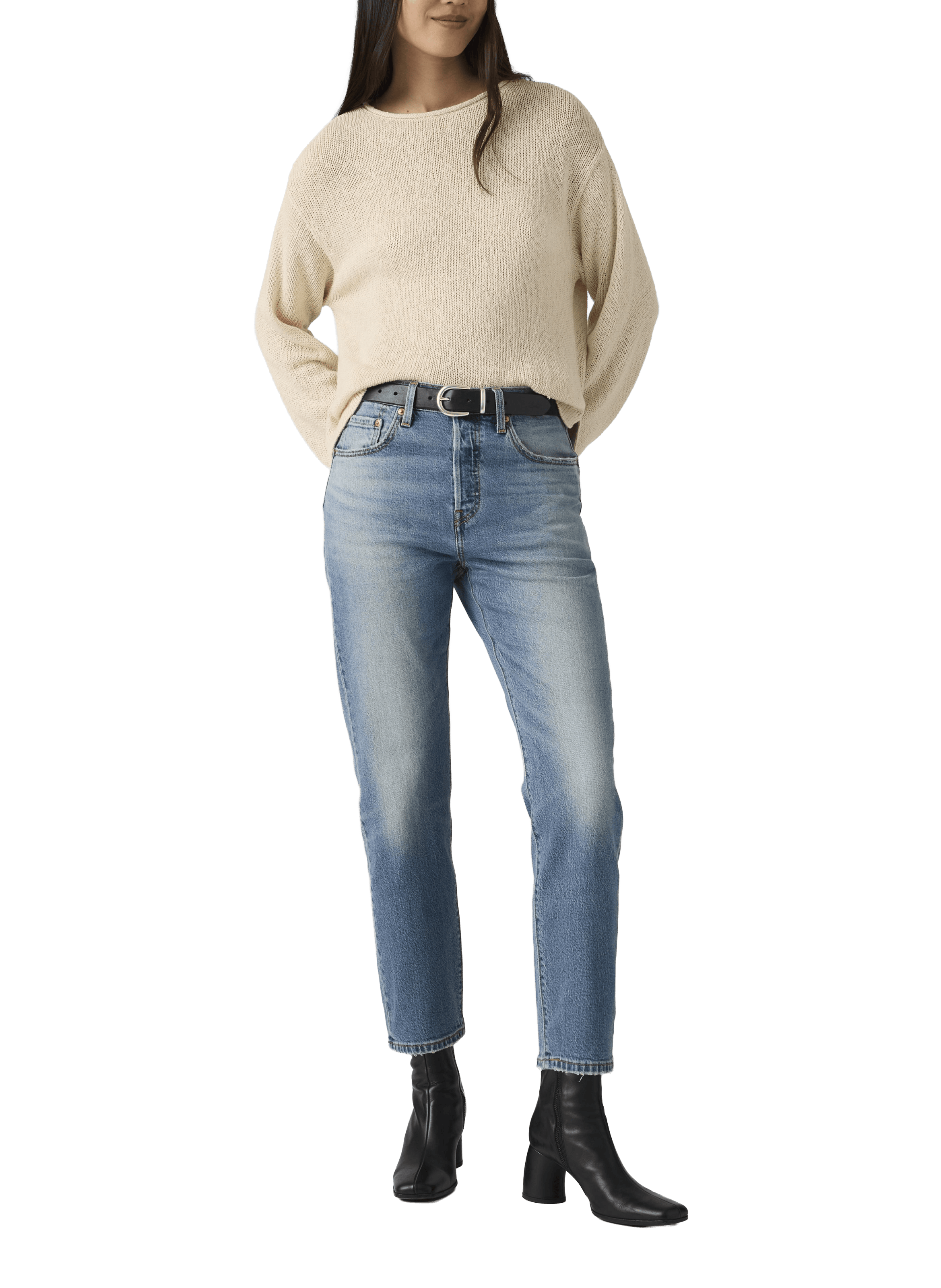 Jean 501® Crop Lightweight en coton LEVI'S Bleu
