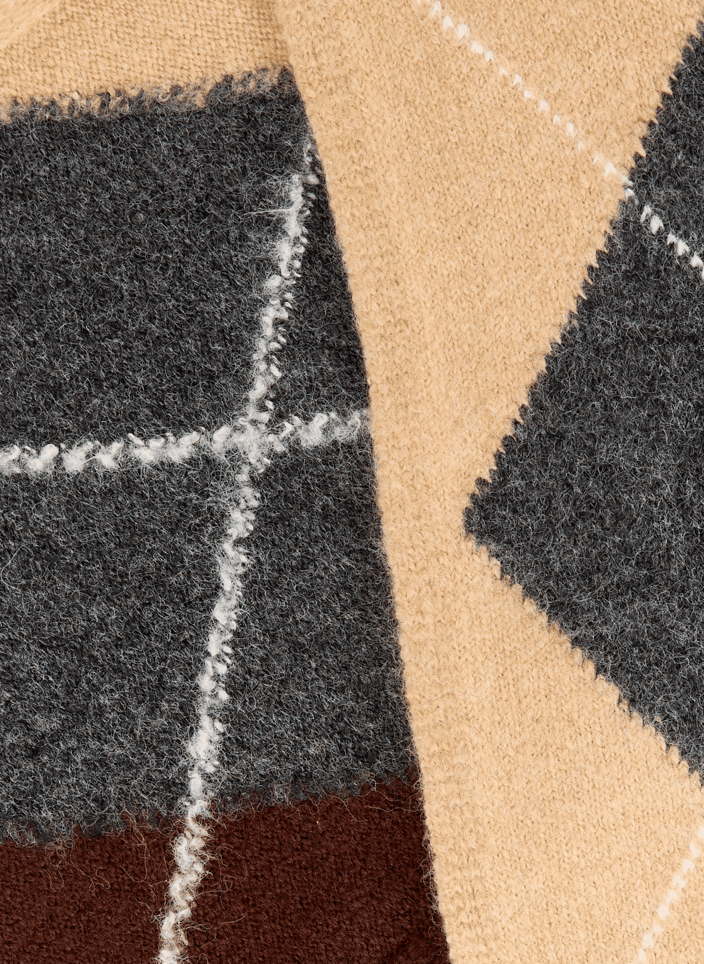 Echarpe imprimée à franges OBJECT Gris