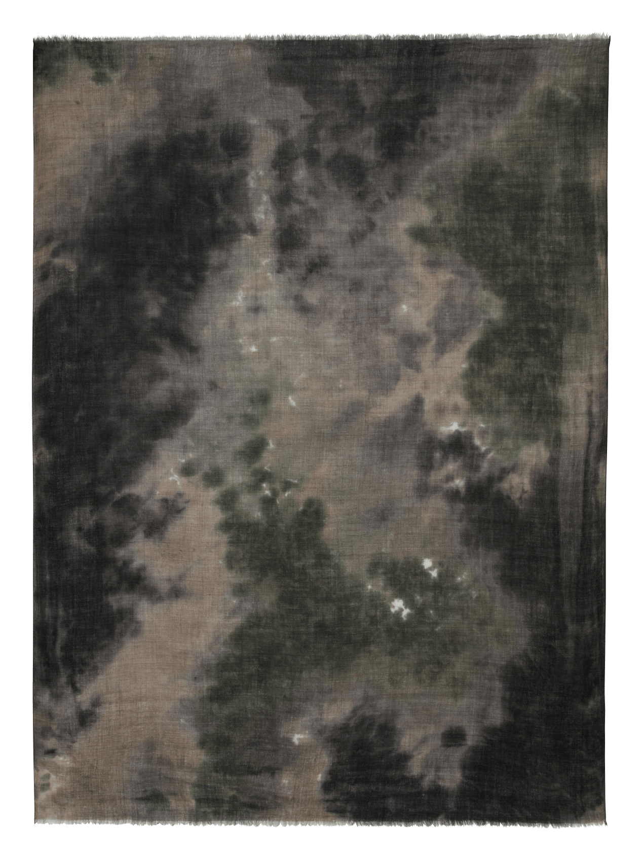 Foulard imprimé en laine et soie sofia BA&SH Kaki