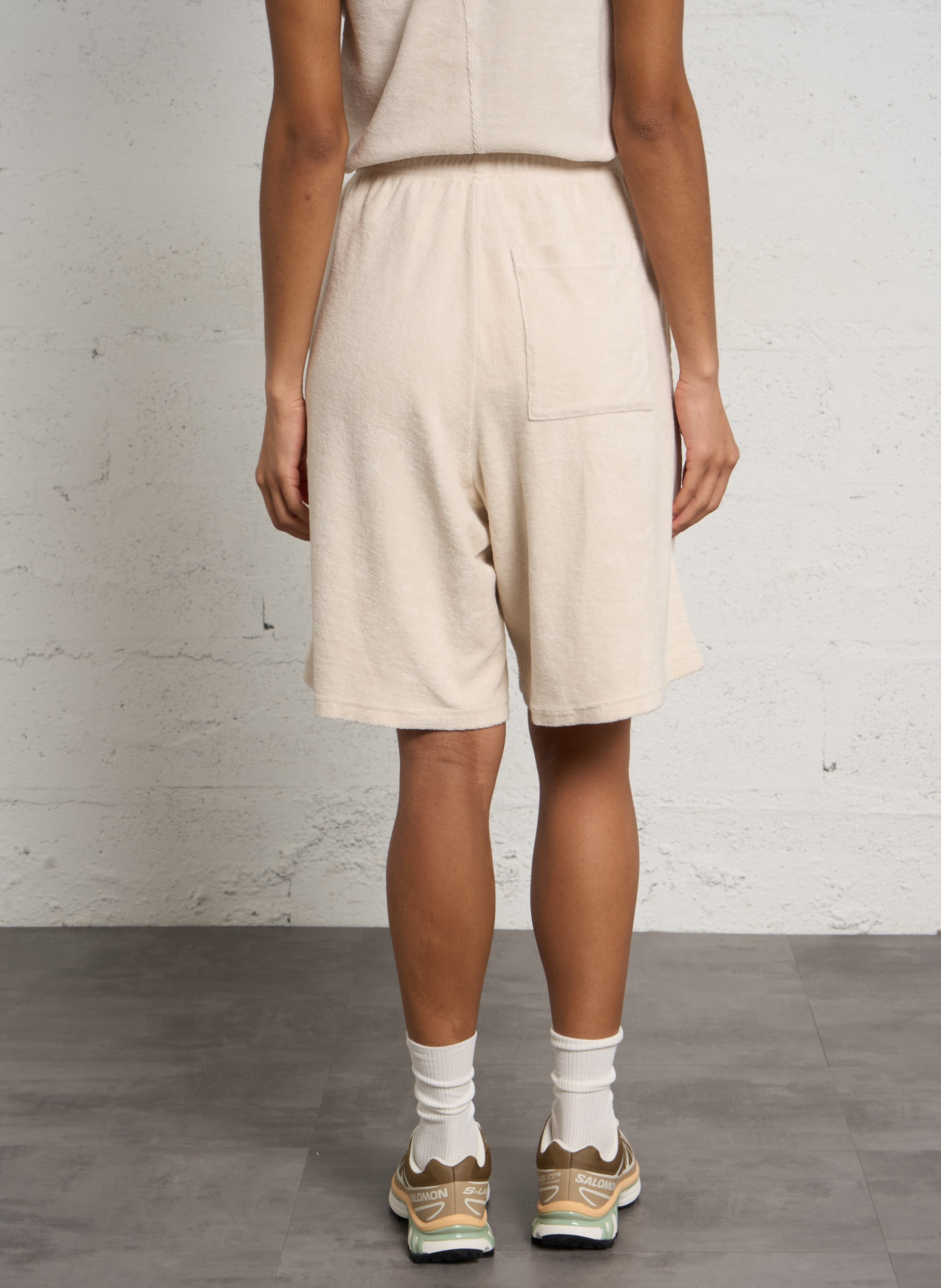 Short droit en coton bio et coton recyclé fuxow AMERICAN VINTAGE Beige