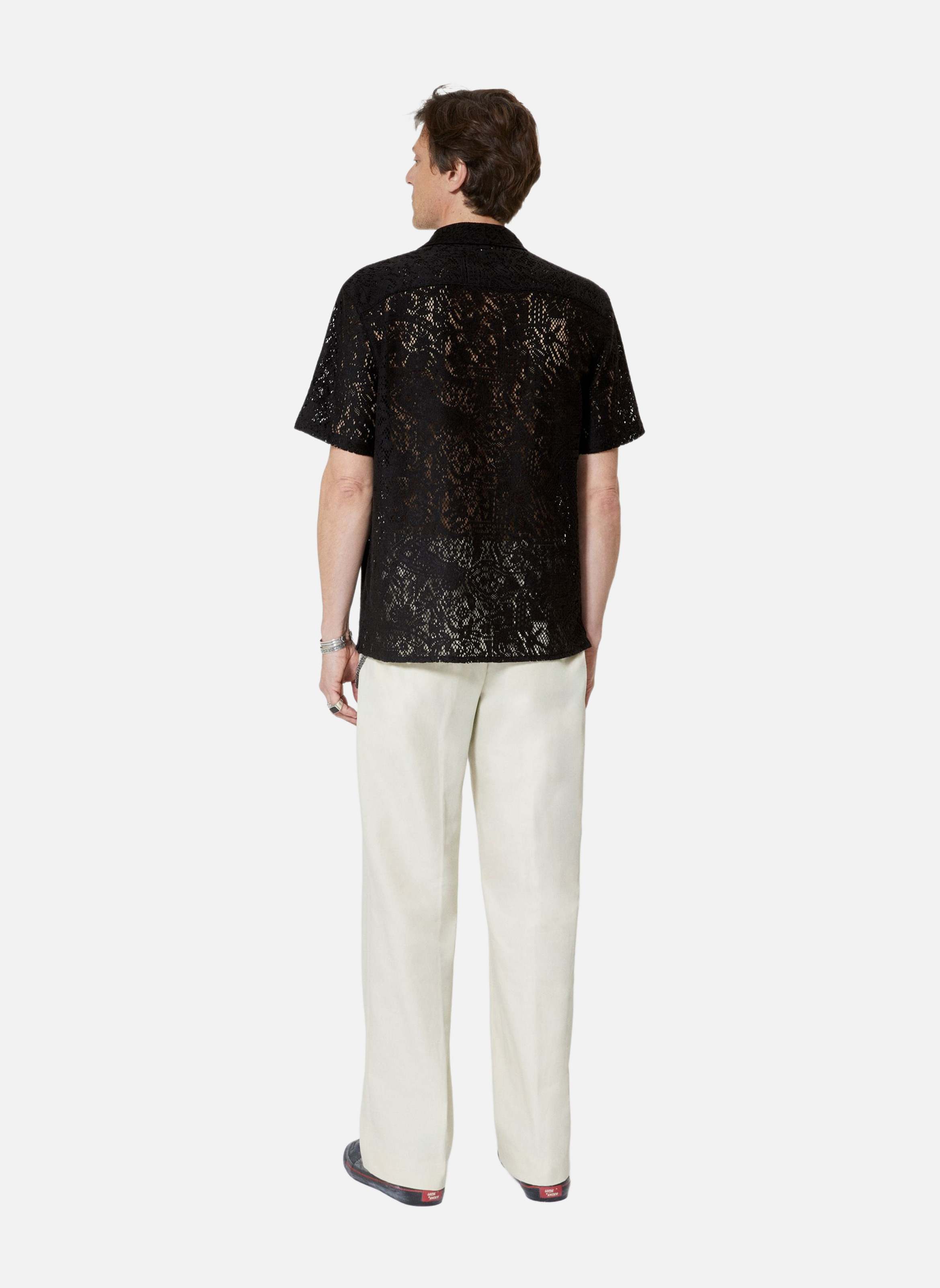 Chemise manches courtes en dentelle THE KOOPLES Noir