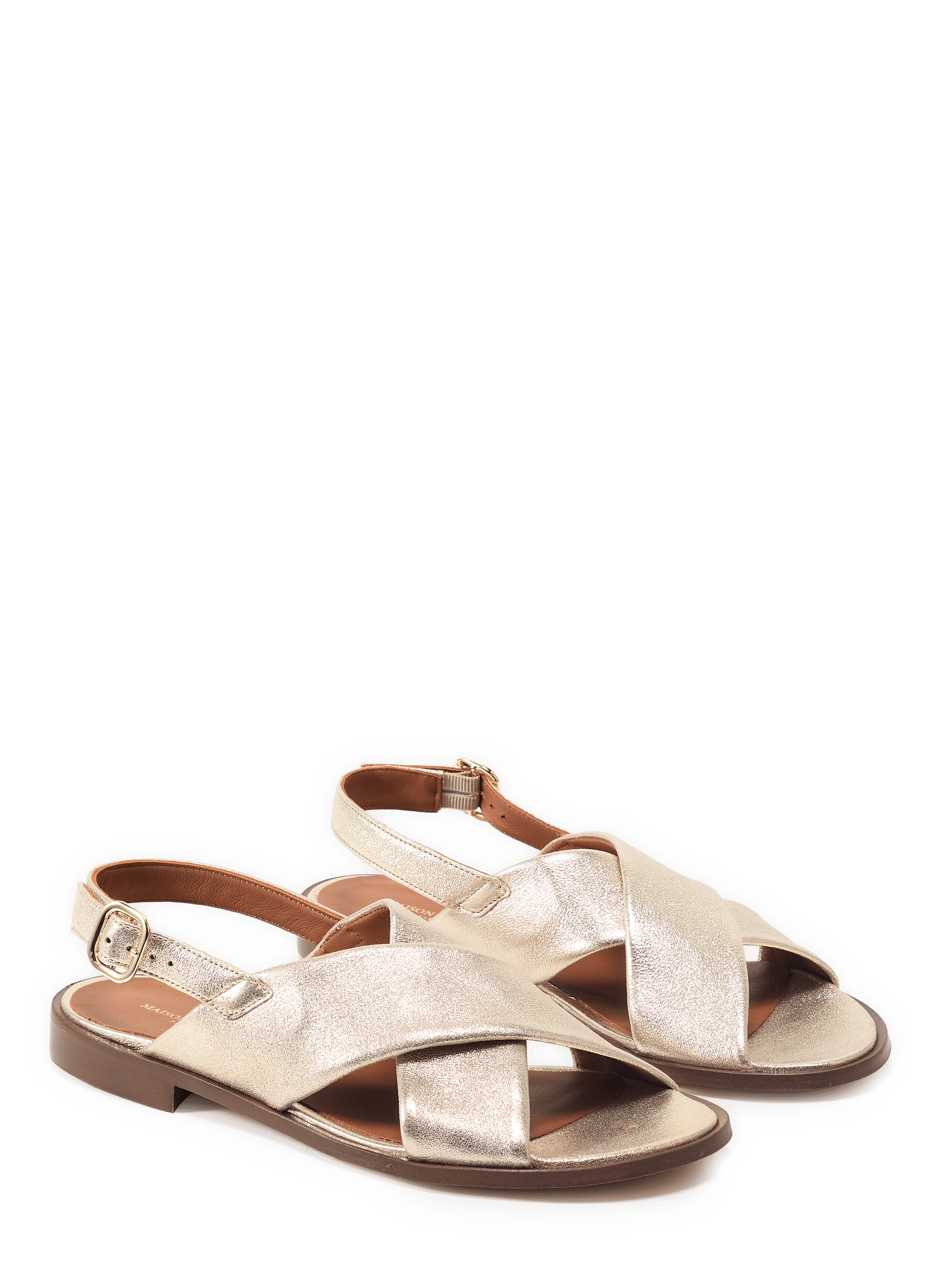 Sandales brillantes Axelle en cuir MAISON TOUFET Doré