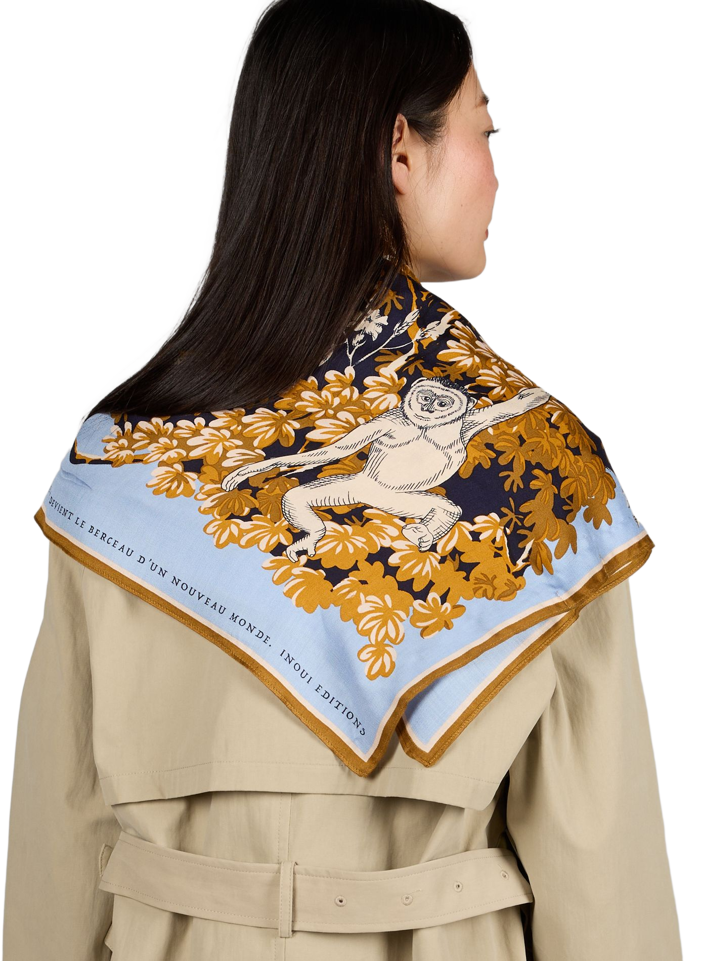 Bestiary Square Silk Blend Scarf INOUITOOSH Brown