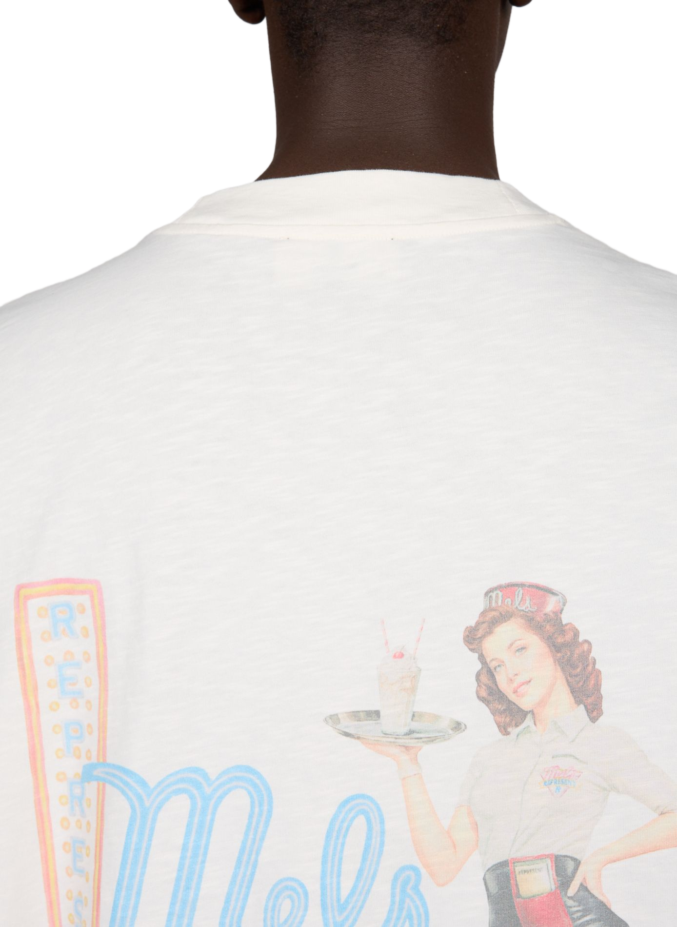 Biker-style cotton t-shirt REPRESENT White
