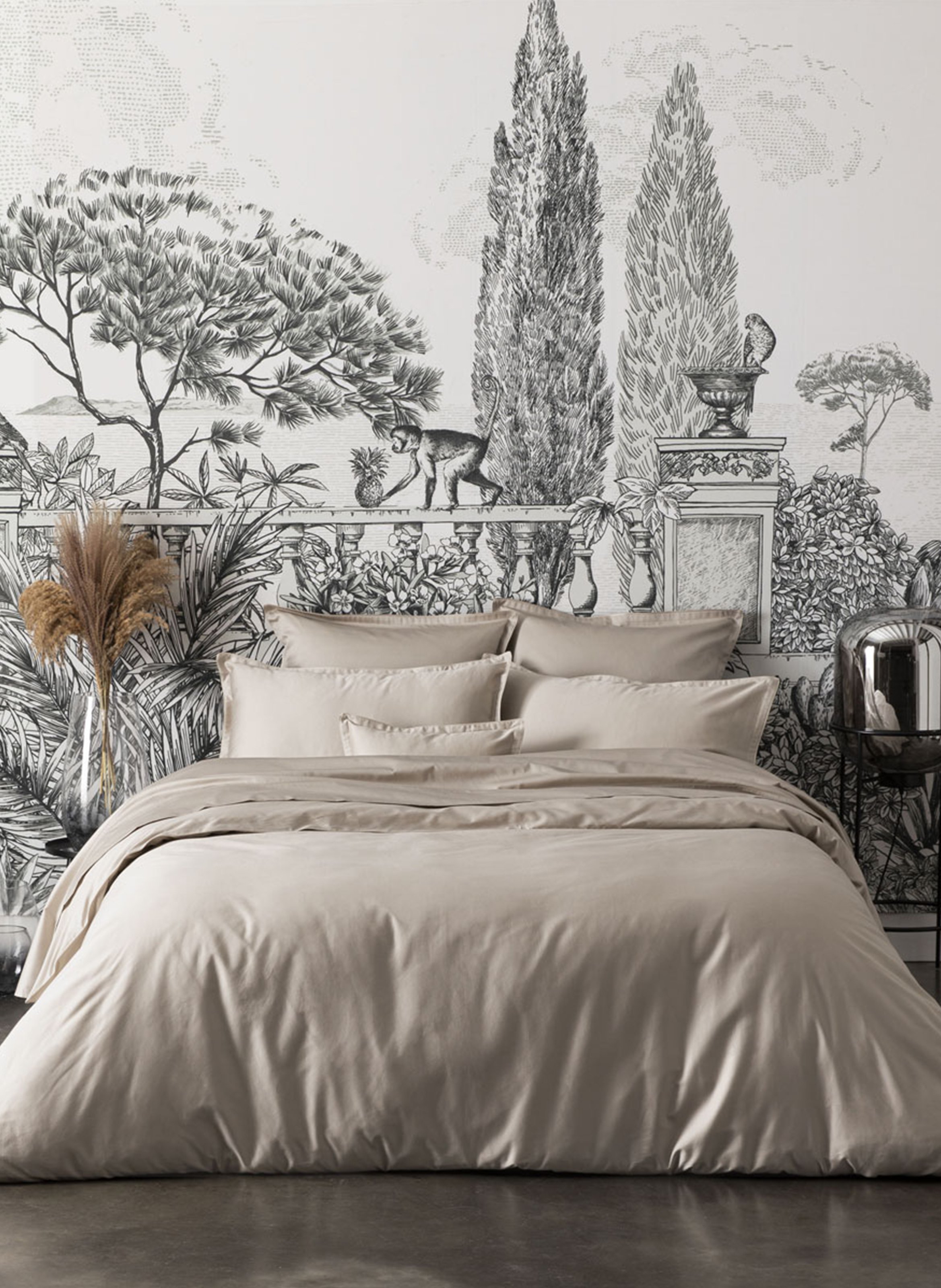 Taie d'oreiller unie en satin de coton bio, teophile ALEXANDRE TURPAULT Gris