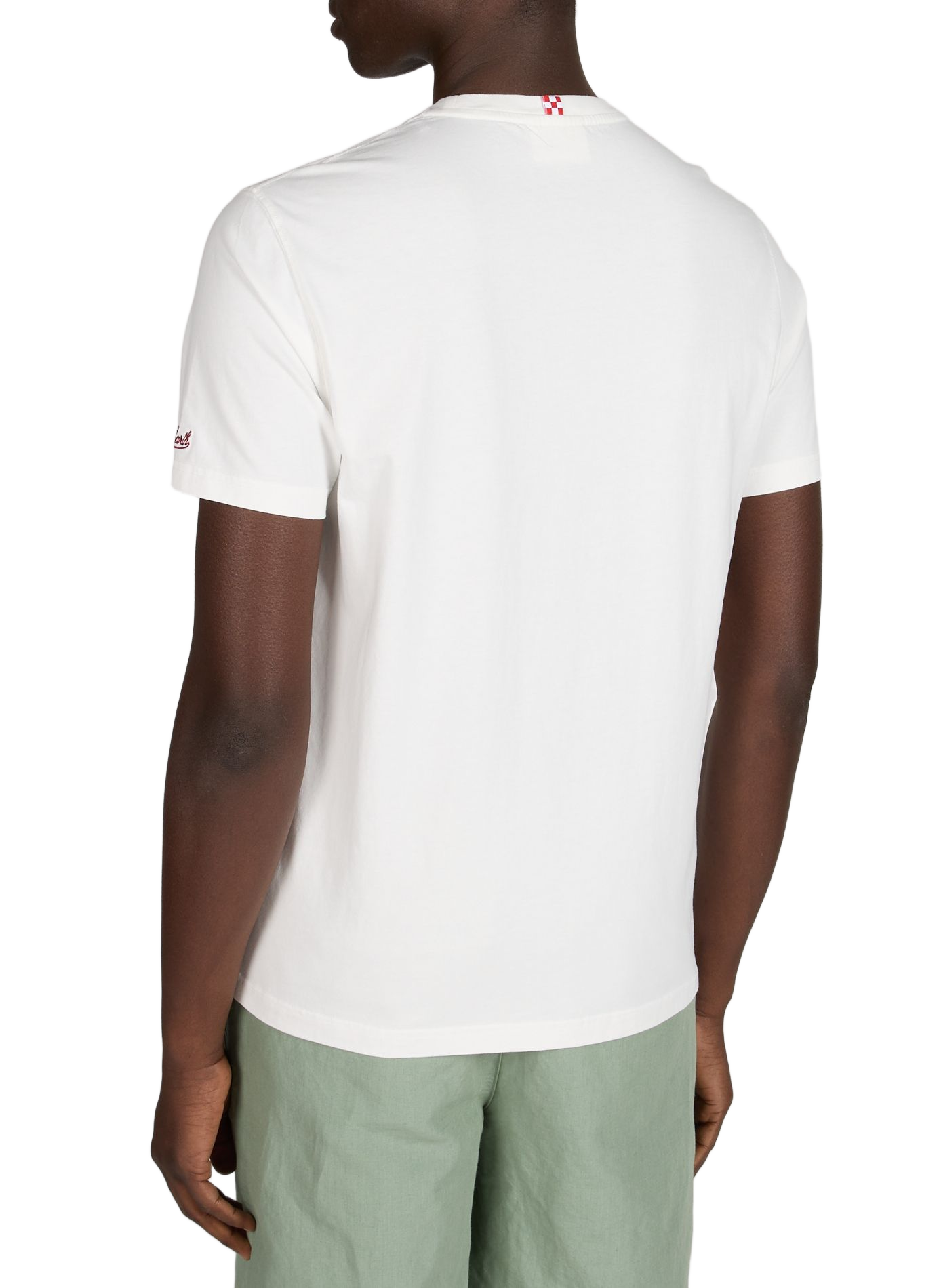 Embroidered round neck cotton T-shirt MC2 SAINT BARTH Beige