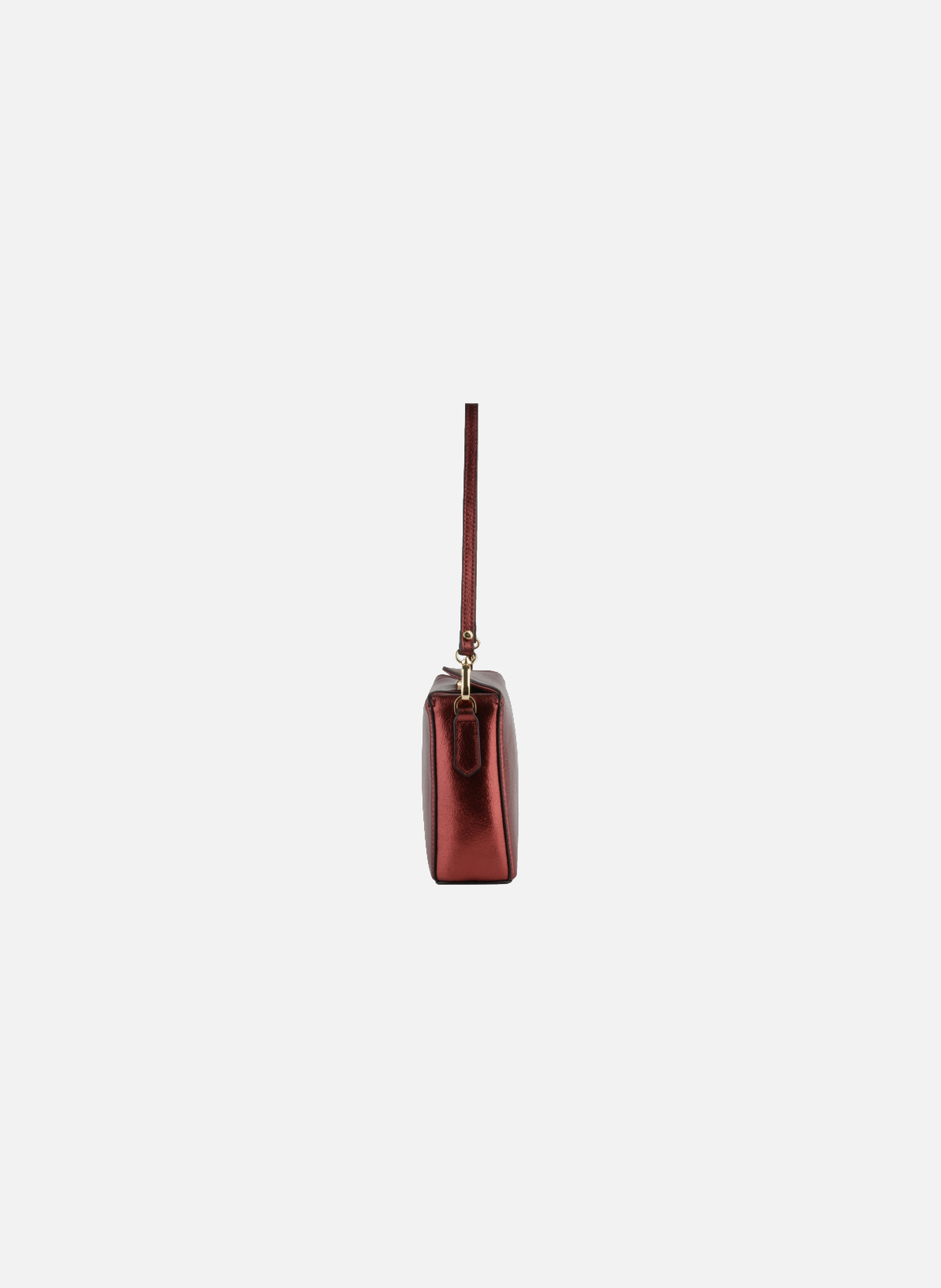 Cassetta metallic | sac porté crossbody en cuir de vachette POURCHET Rouge