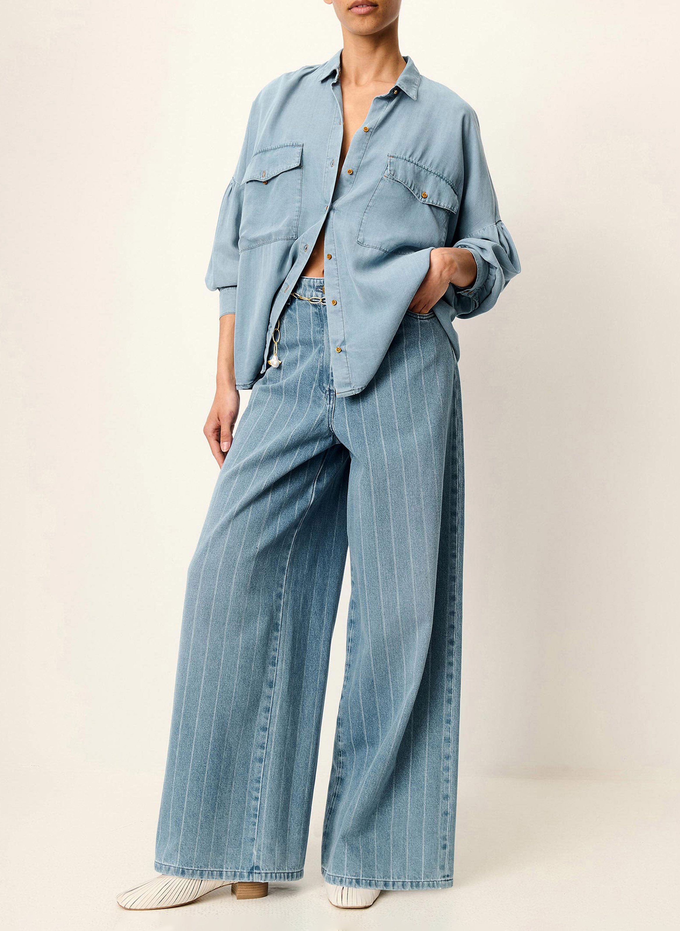 Chemise col classique en denim botania SESSUN Bleu