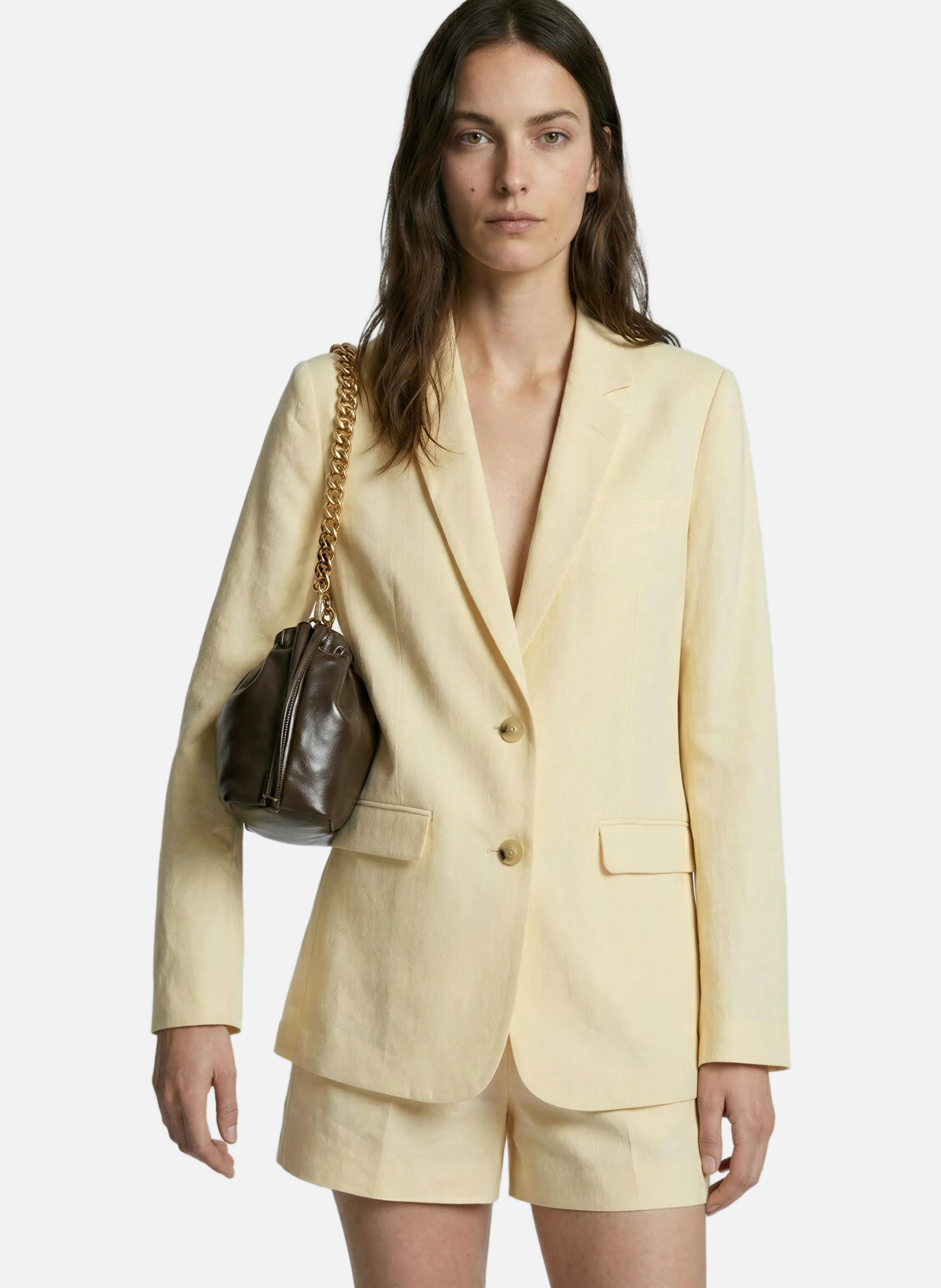 Veste de tailleur en lin THE KOOPLES Jaune