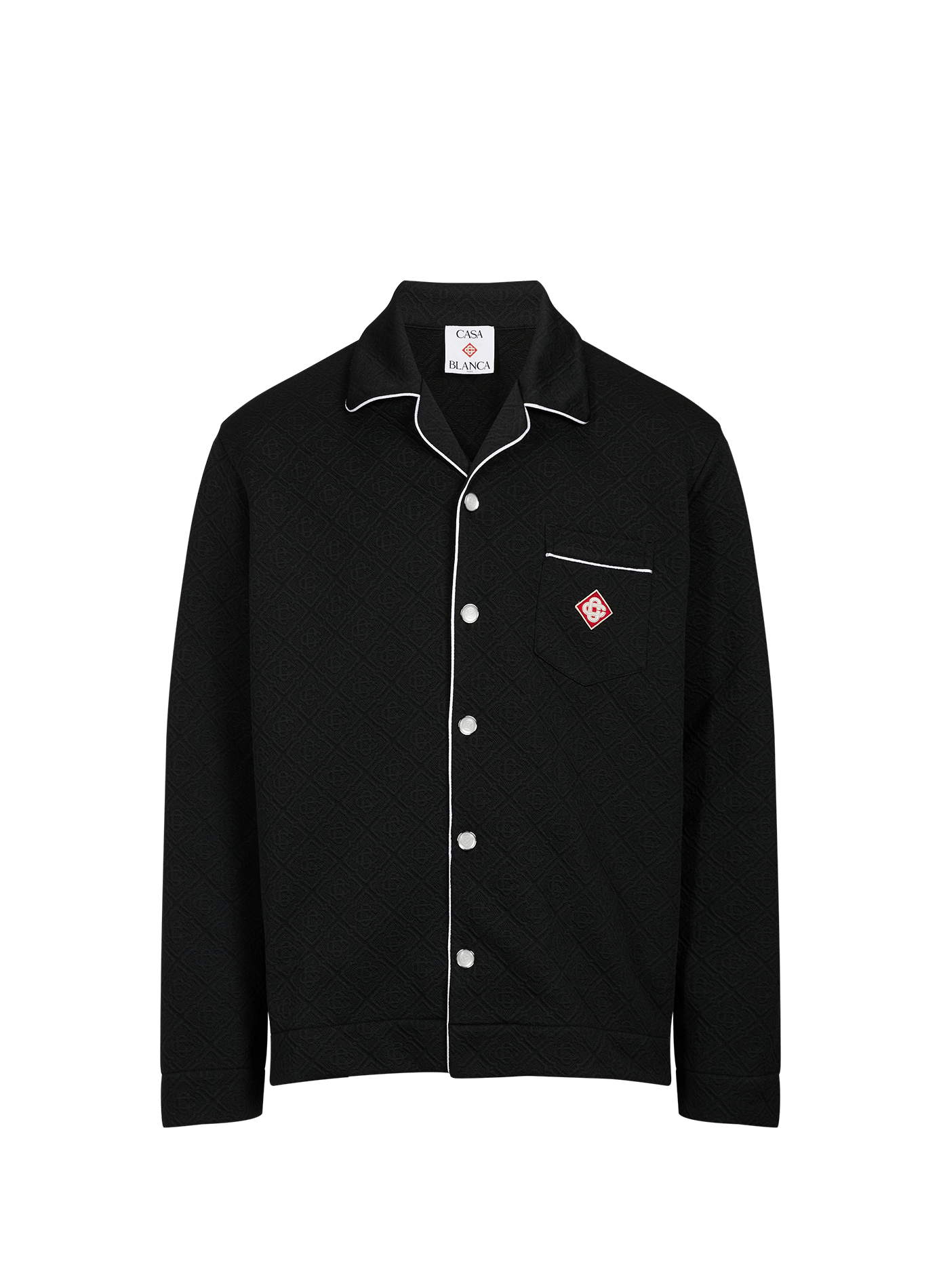 Embroidered jacquard monogram shirt CASABLANCA PARIS Black