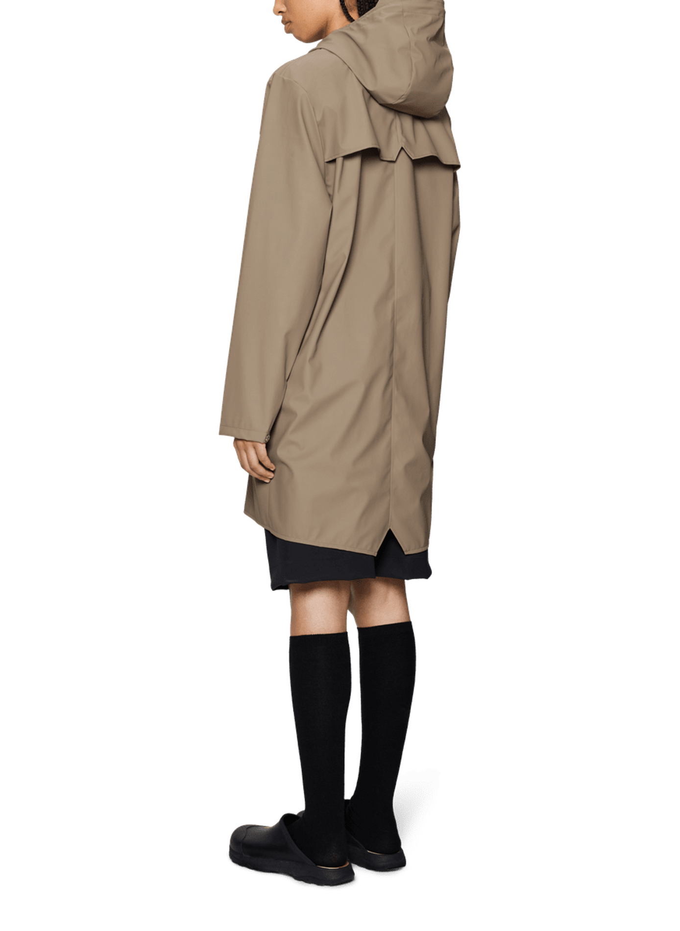 Impermeable largo con capucha RAINS Beige