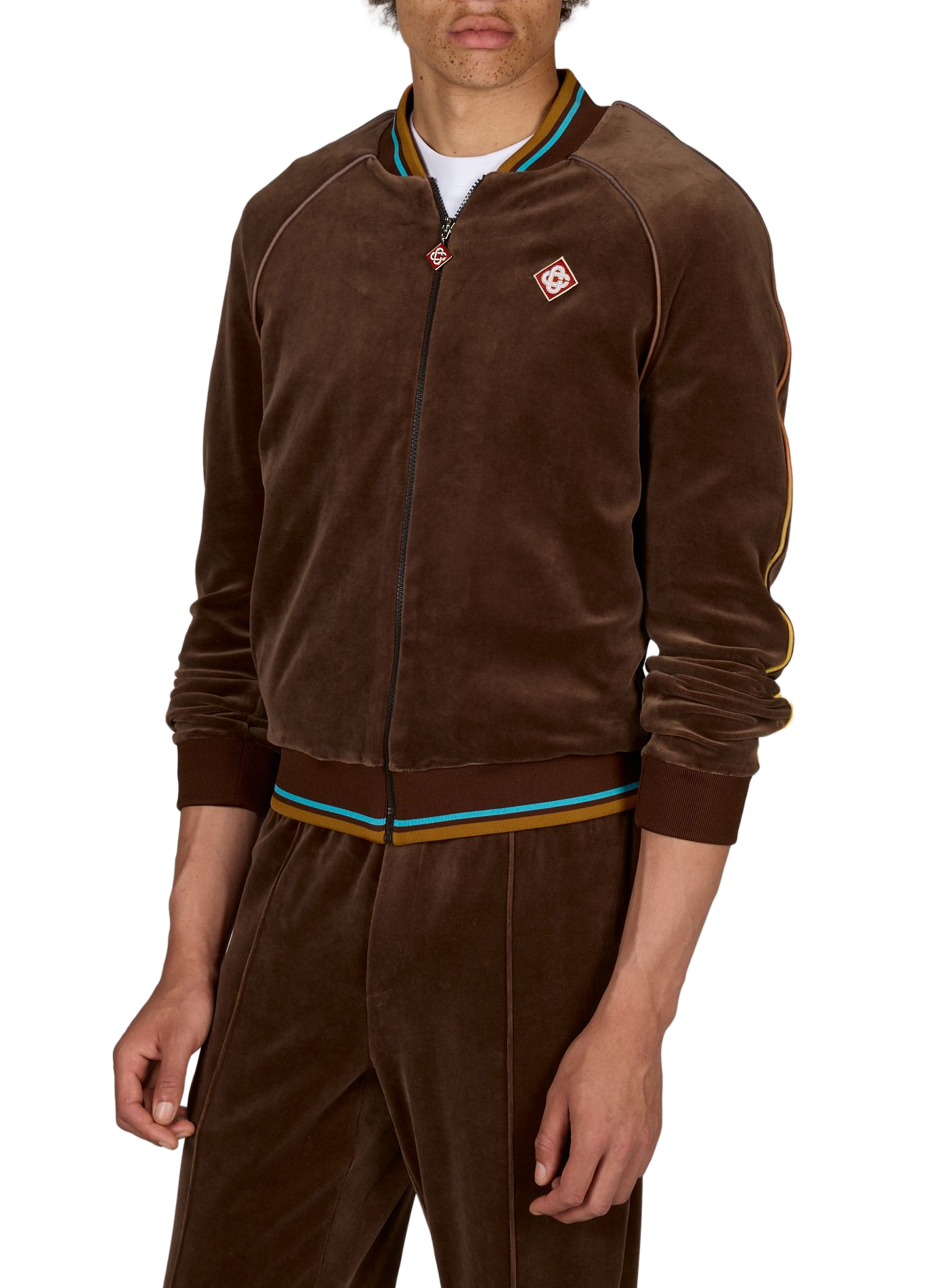 Veste de survêtement velours en coton mélangé CASABLANCA PARIS Marron