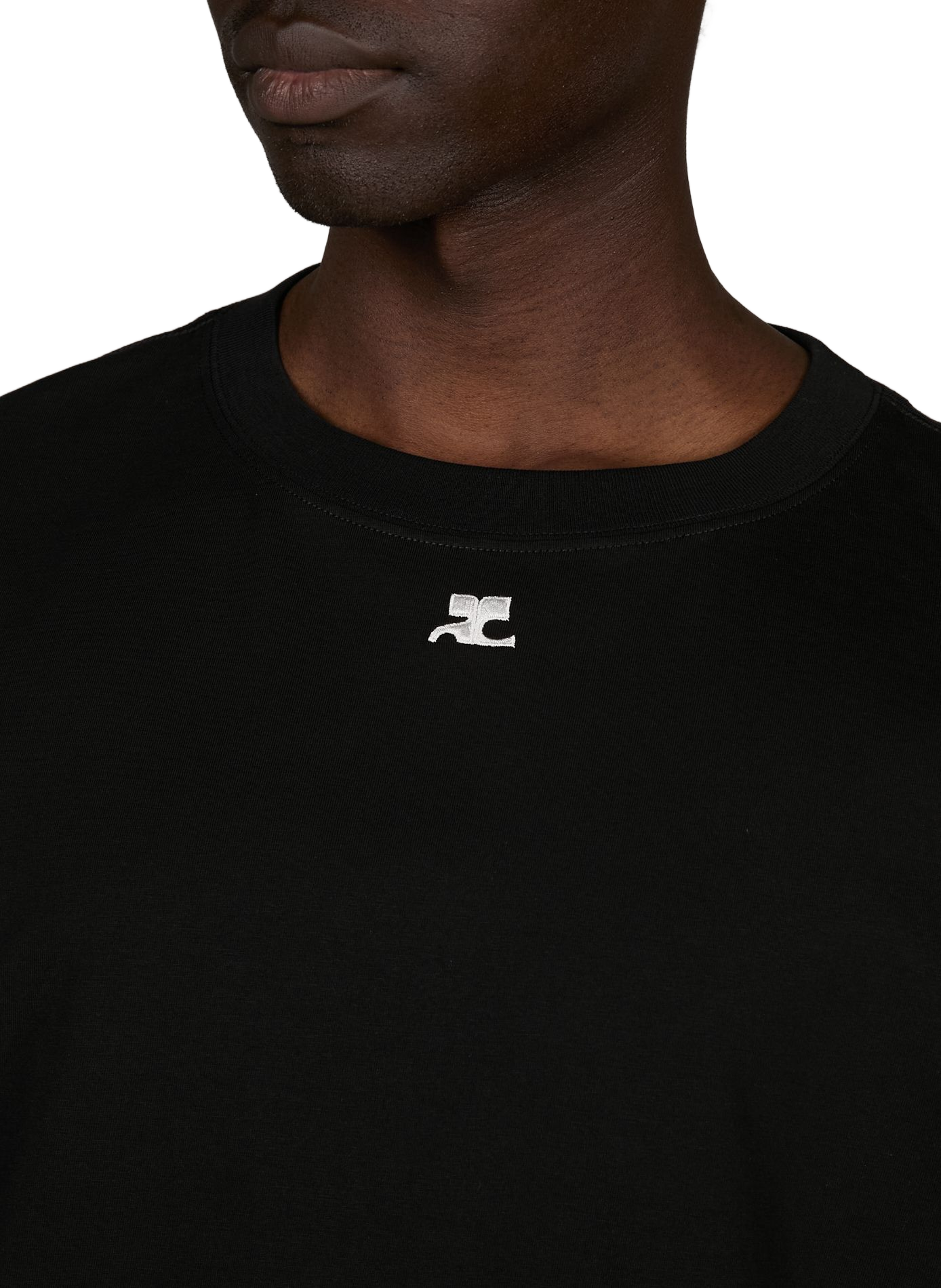 Katoenen t-shirt COURRÈGES Zwart