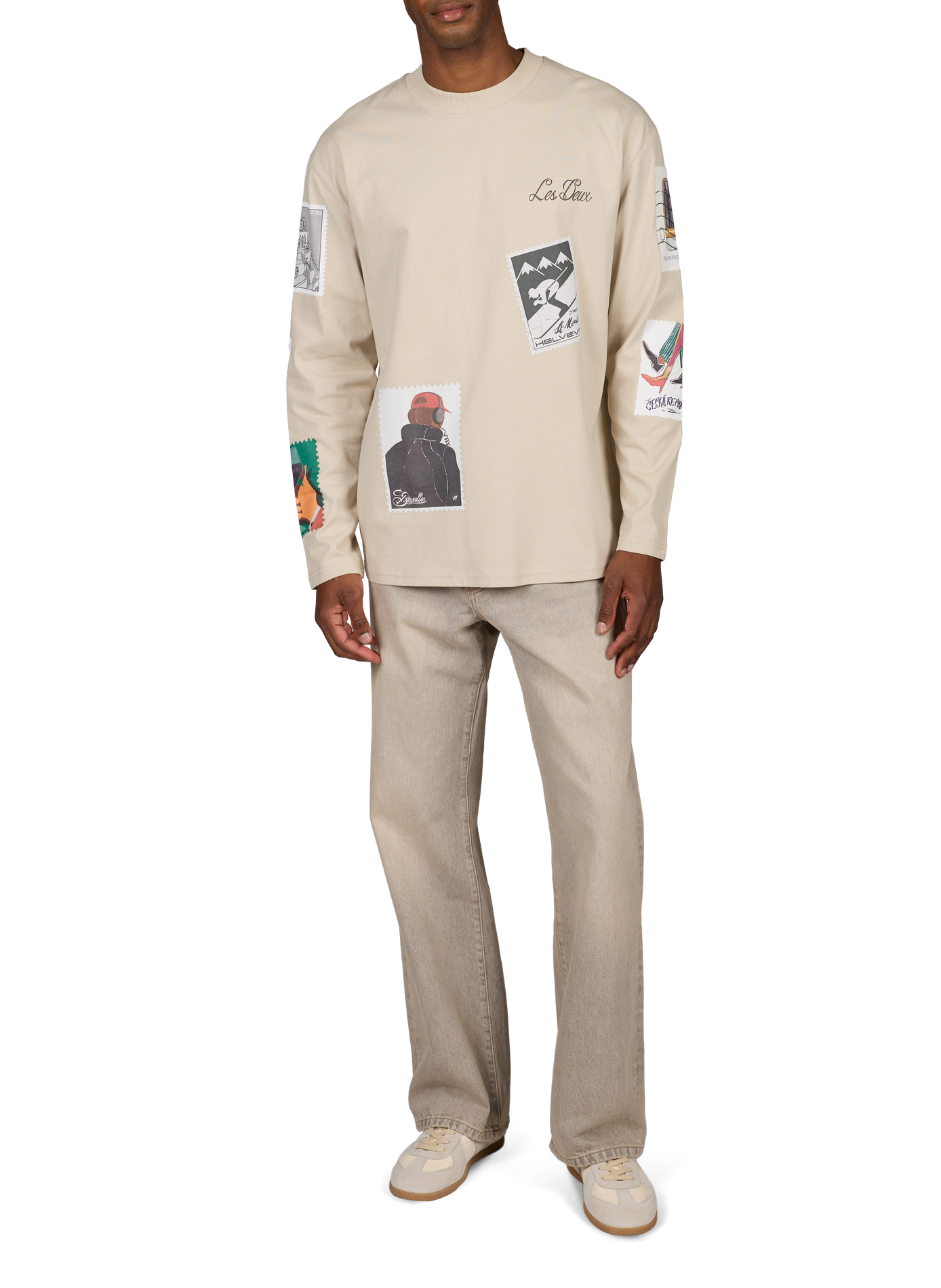 Oversized T-shirt van katoen LES DEUX Beige
