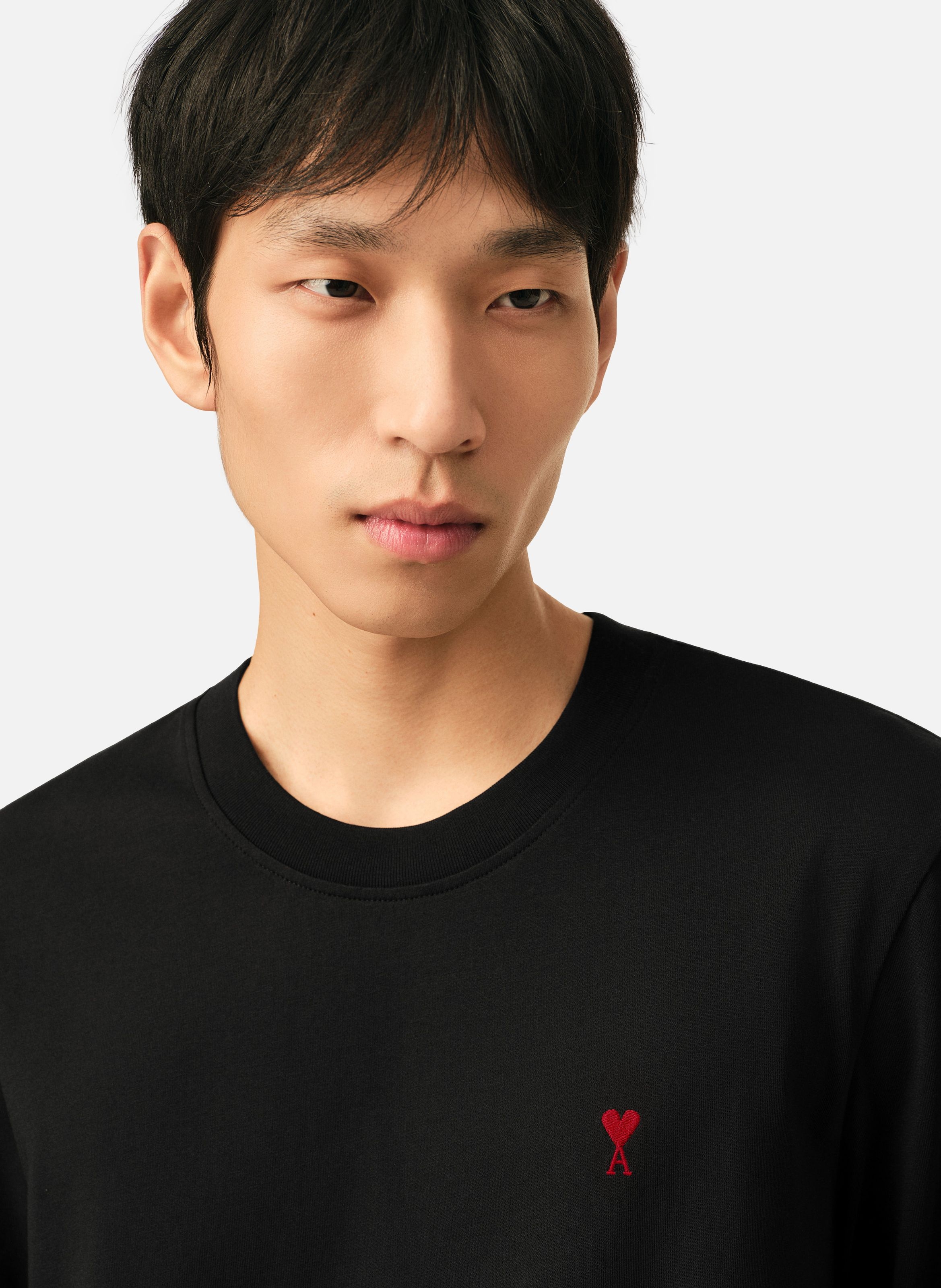 T-shirt manches longues ami de coeur rouge unisexe AMI PARIS Noir