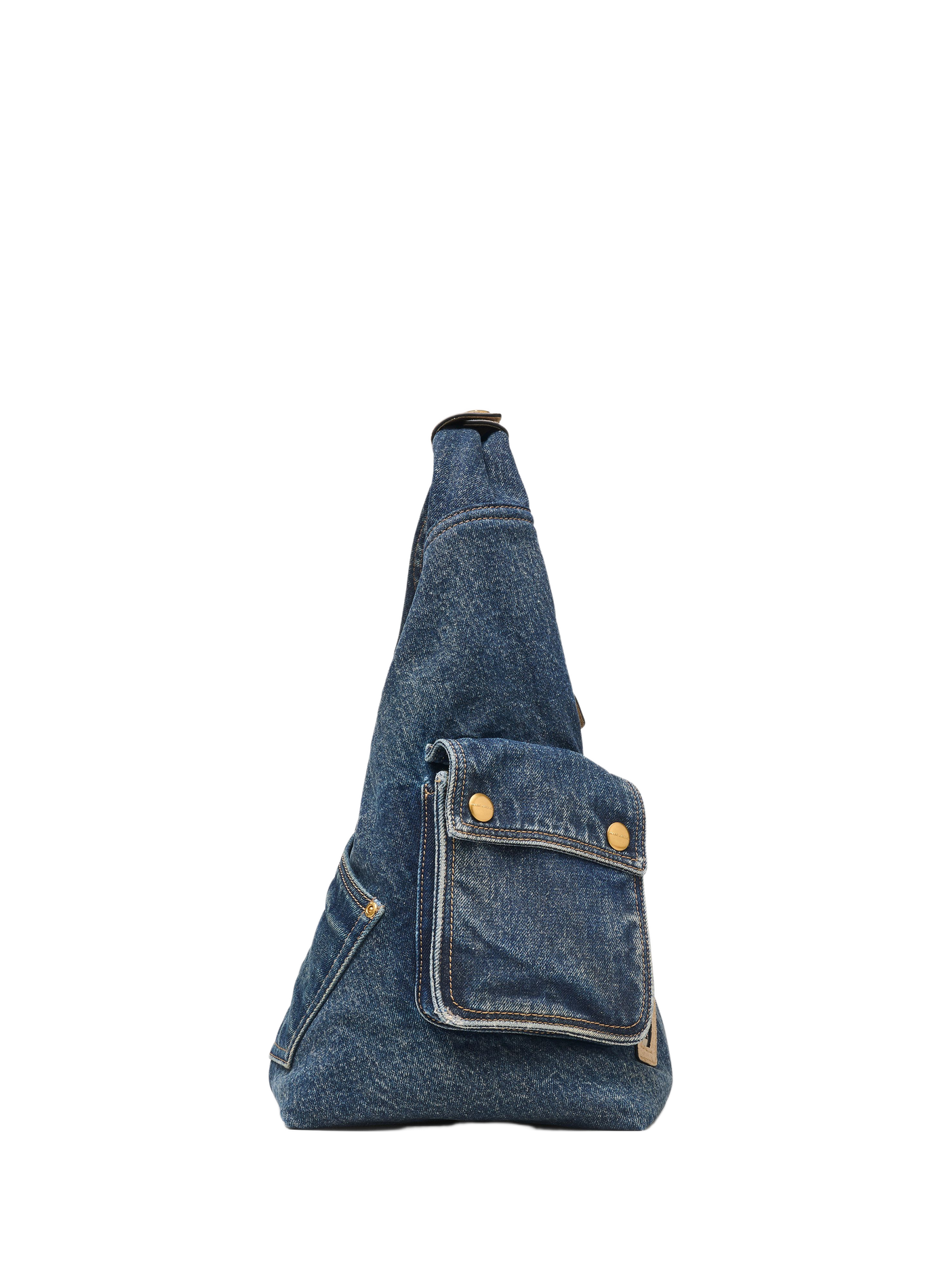 Tasche aus Baumwoll-Denim und Wildleder im Cargo-Stil MARC JACOBS Blau