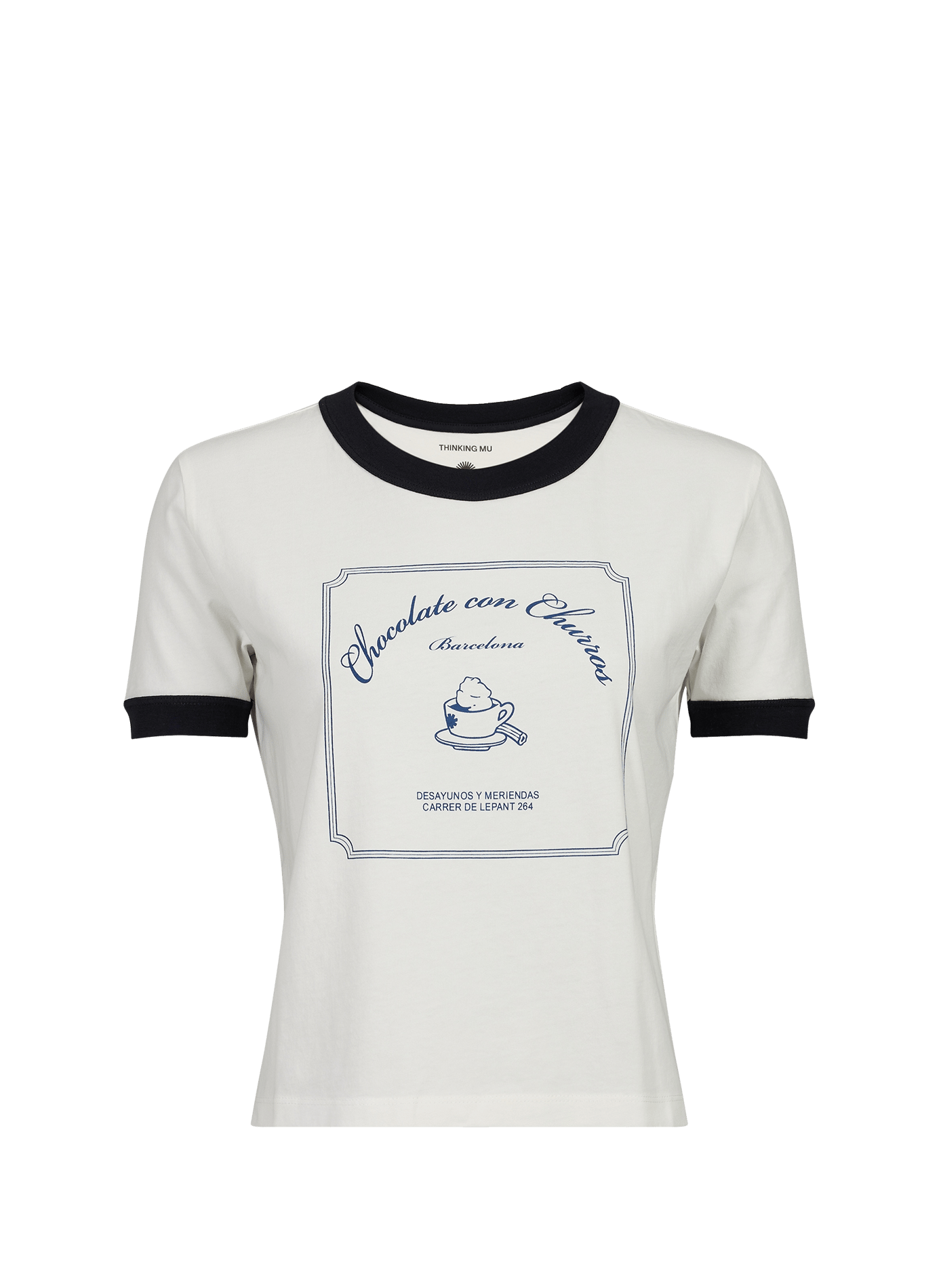 Screen-printed cotton T-shirt Zowie THINKING MU White