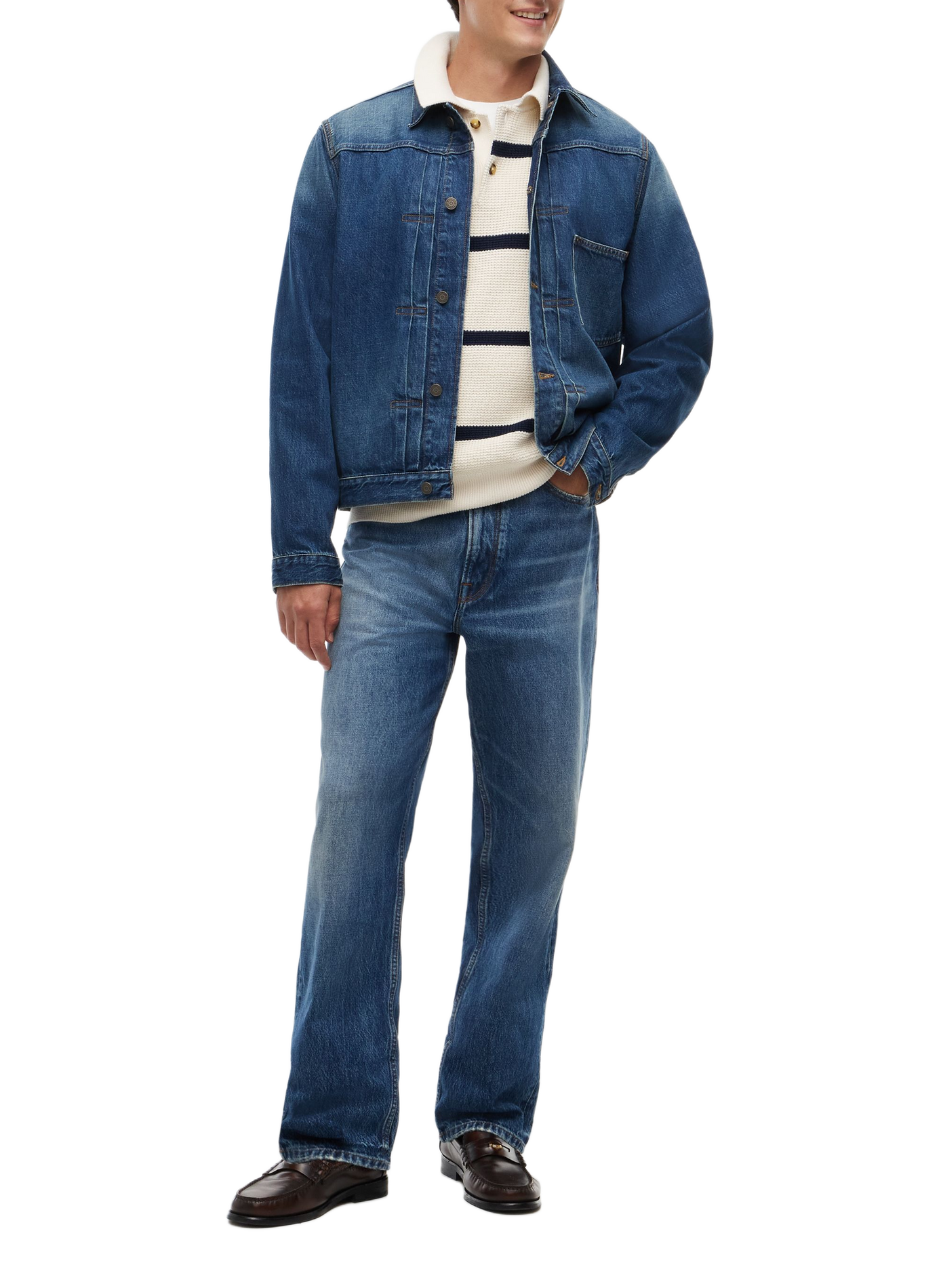 Pull col polo droit à rayures TOMMY HILFIGER Multicolore