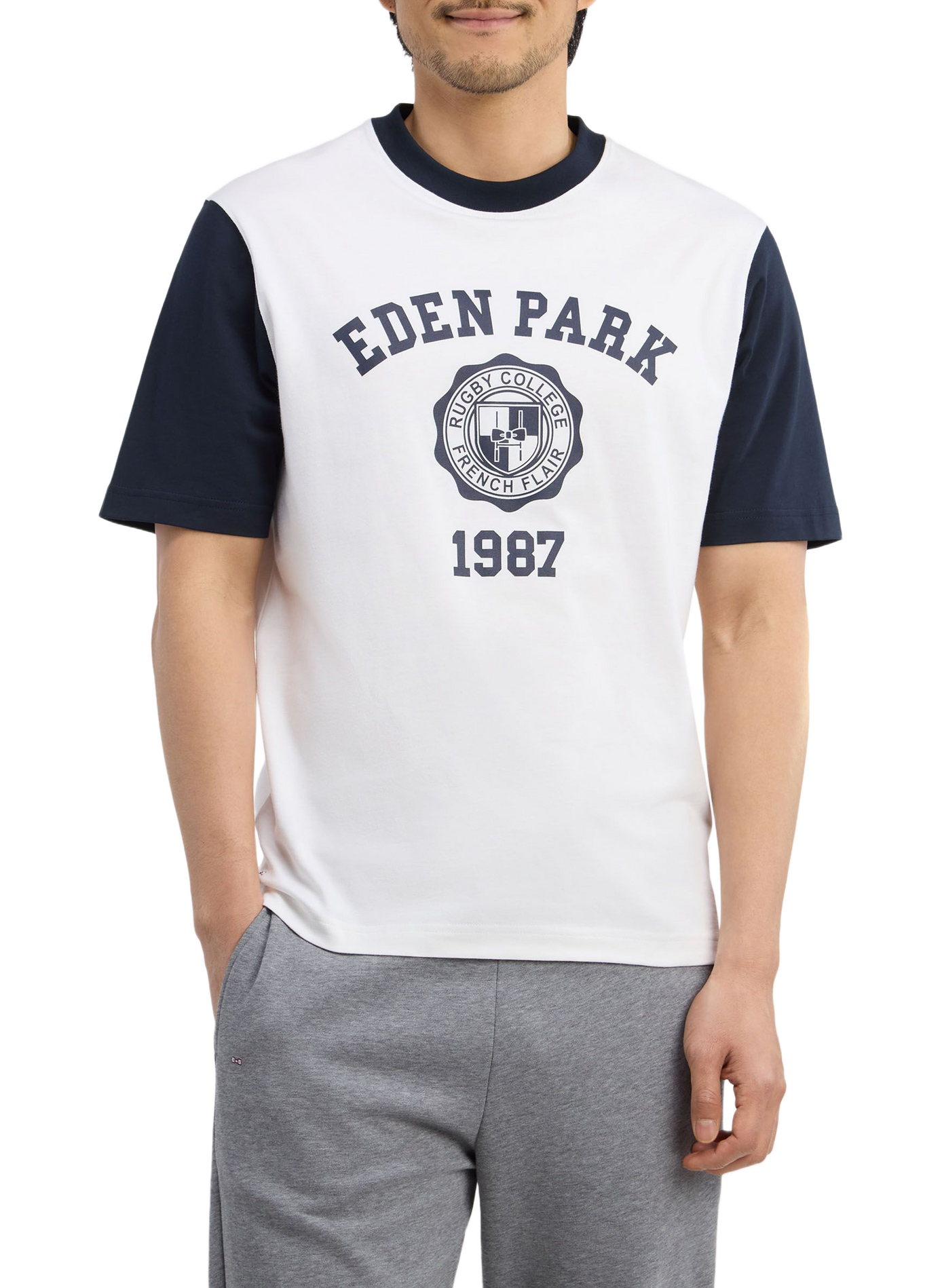 Tee-shirt col rond en coton EDEN PARK Beige