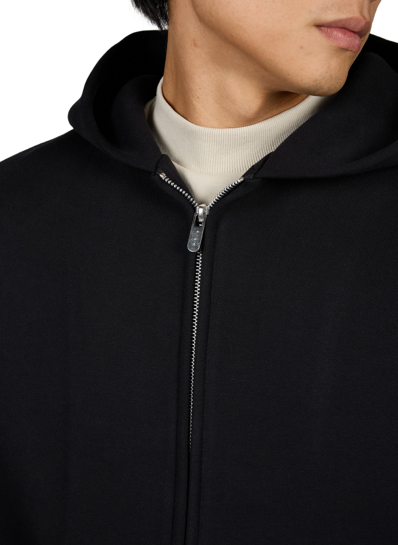 Oversized Plain Hooded Sweatshirt SEVENTH Black