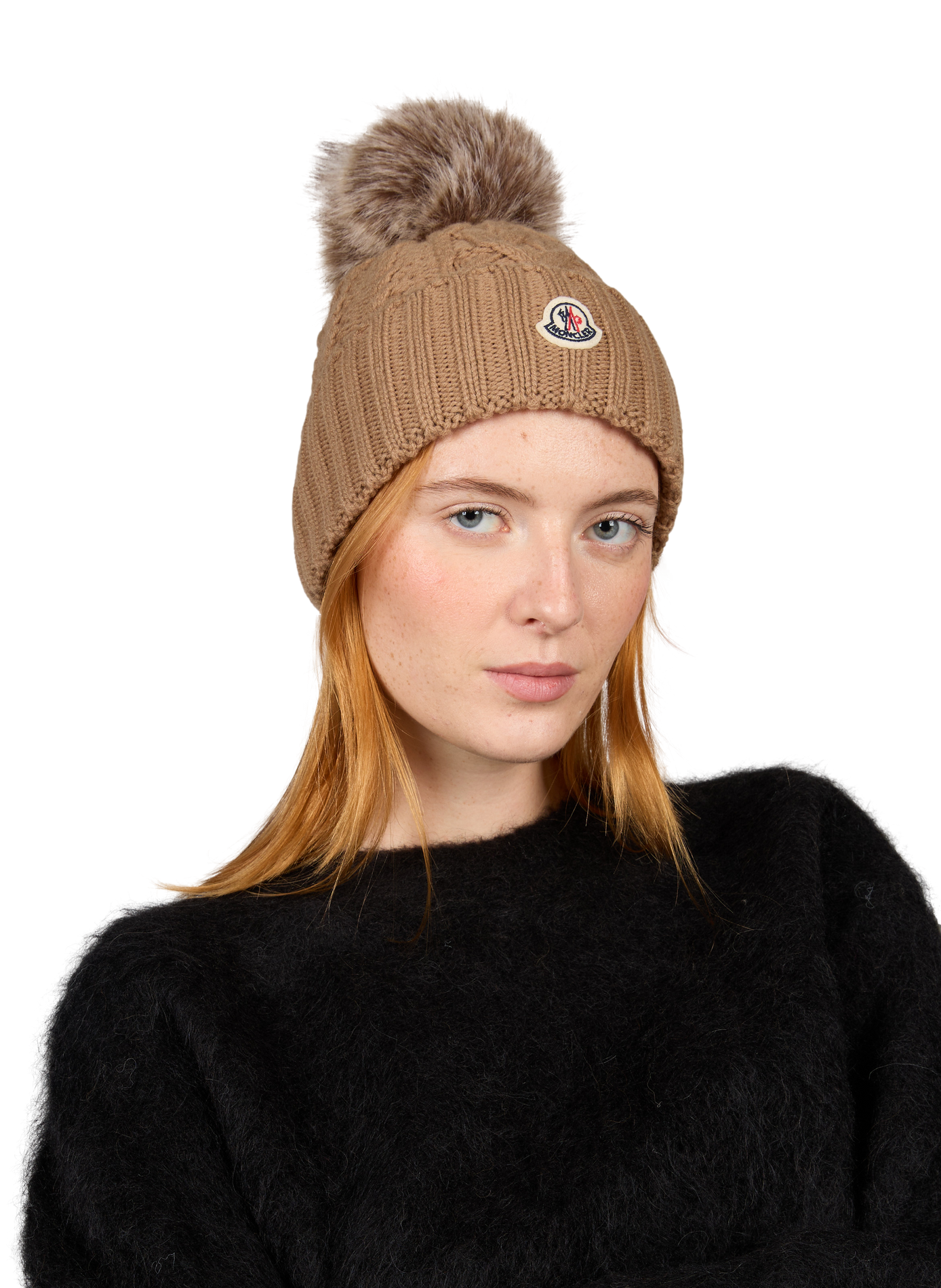 Gorro de lana y cachemira mezclados MONCLER Beige