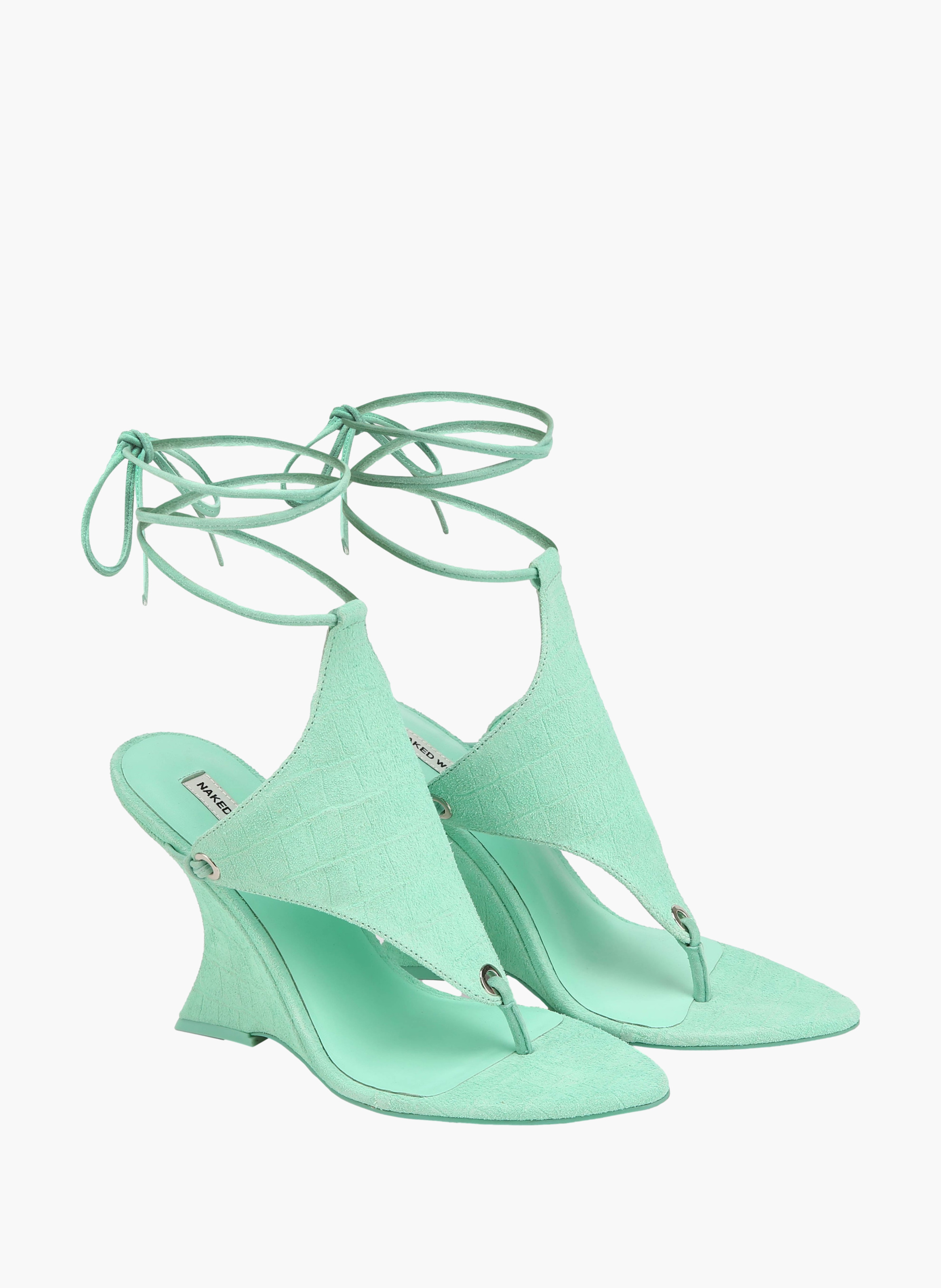 Rampage Absatzschuhe aus Veloursleder in Kroko-Optik NAKED WOLFE Grun