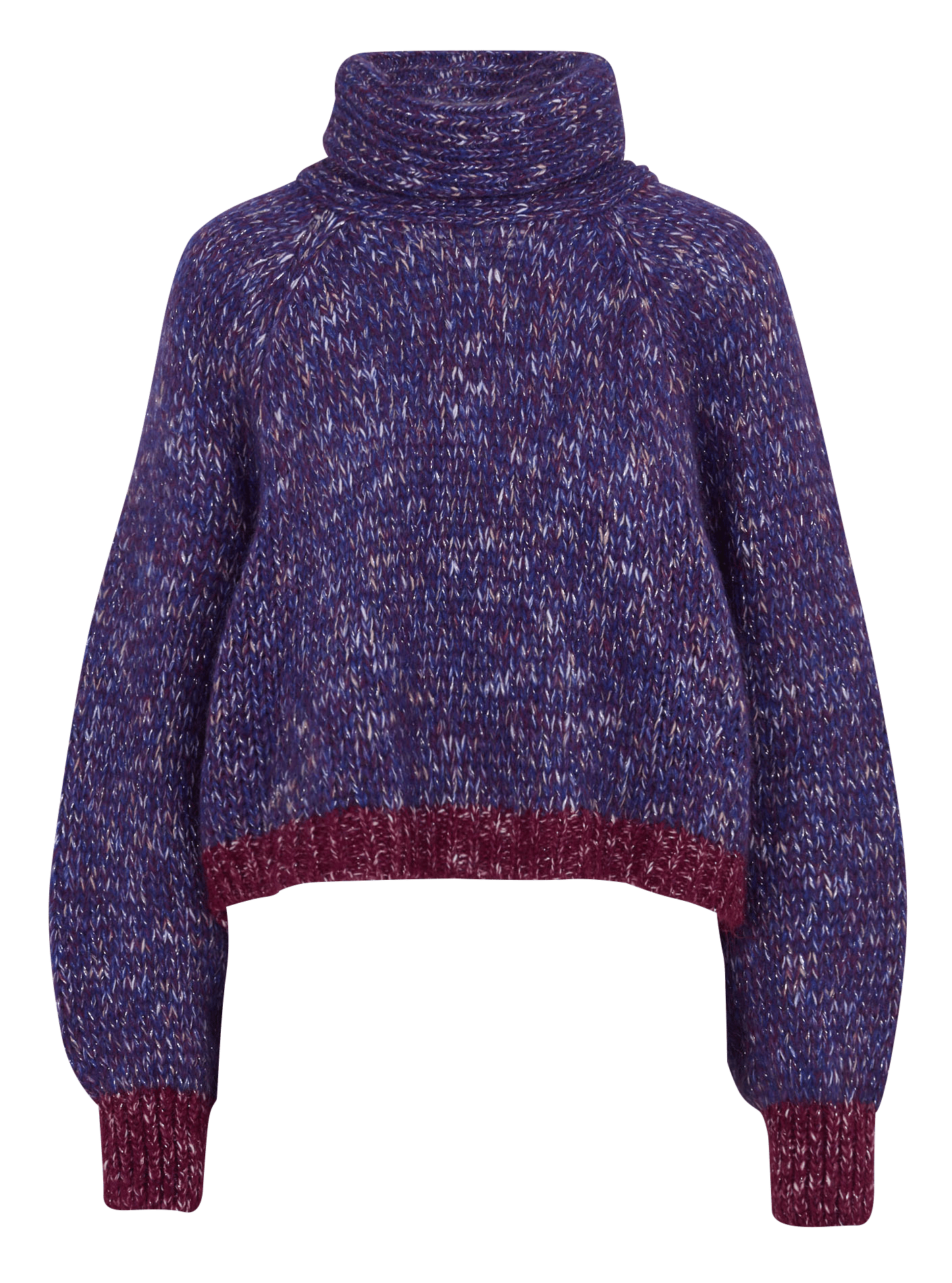 Oversized gebreide trui met opstaande kraag LA FEE MARABOUTEE Paars