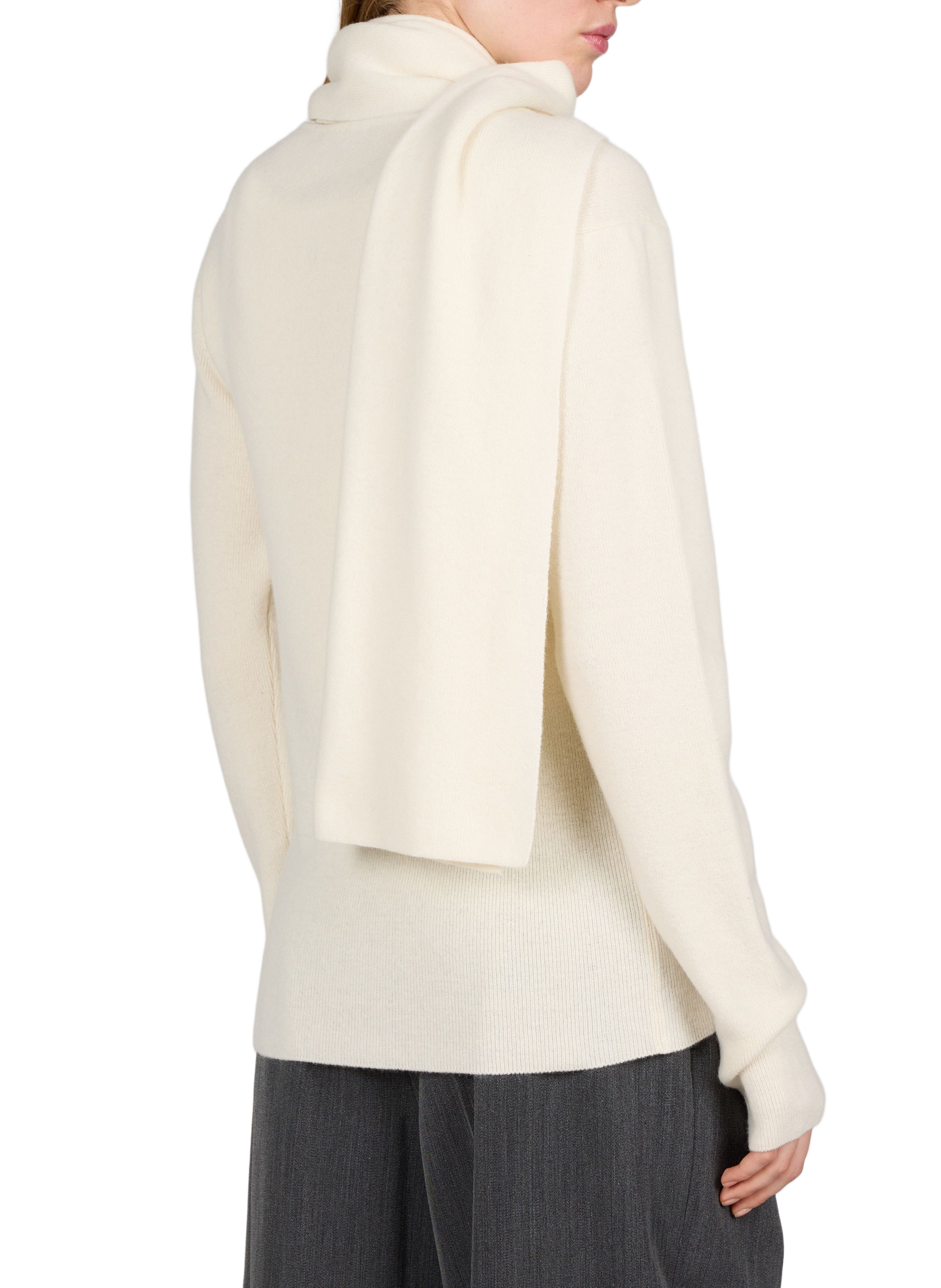 Straight-fit cardigan with scarf in a wool blend LE 17 SEPTEMBRE White