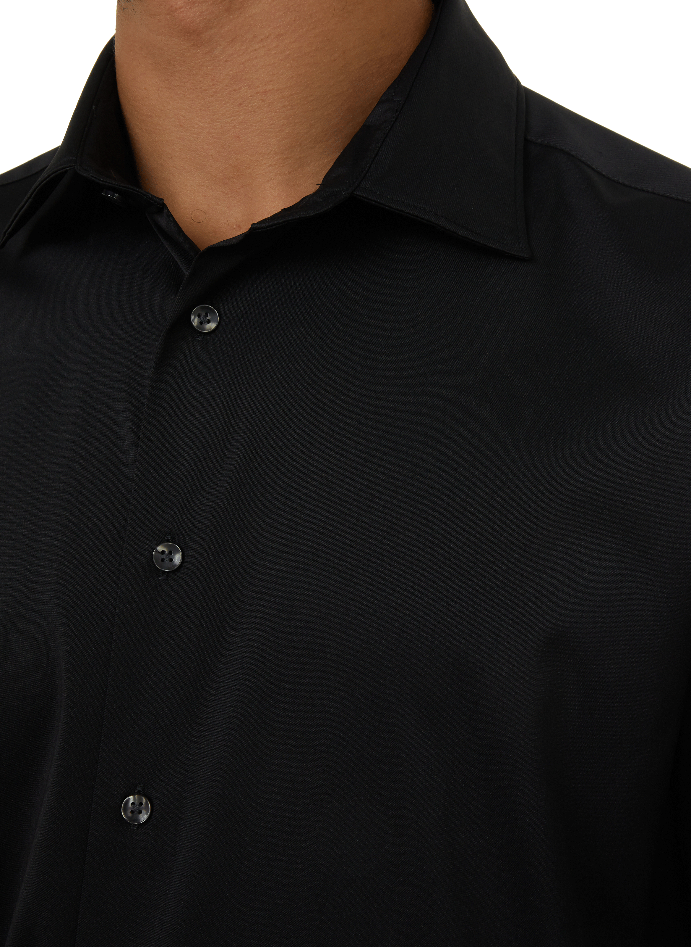 Chemise slim unie stretch SEIDENSTICKER Noir