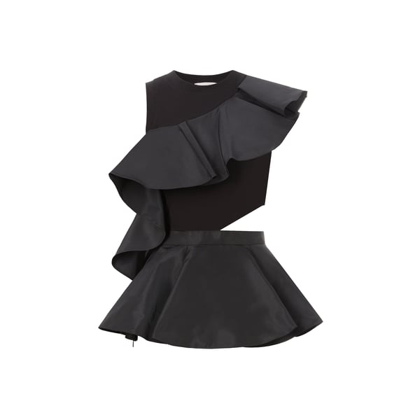 Top à volant avec découpe