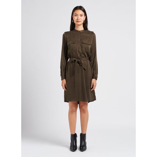 Robe courte col rond jacquard