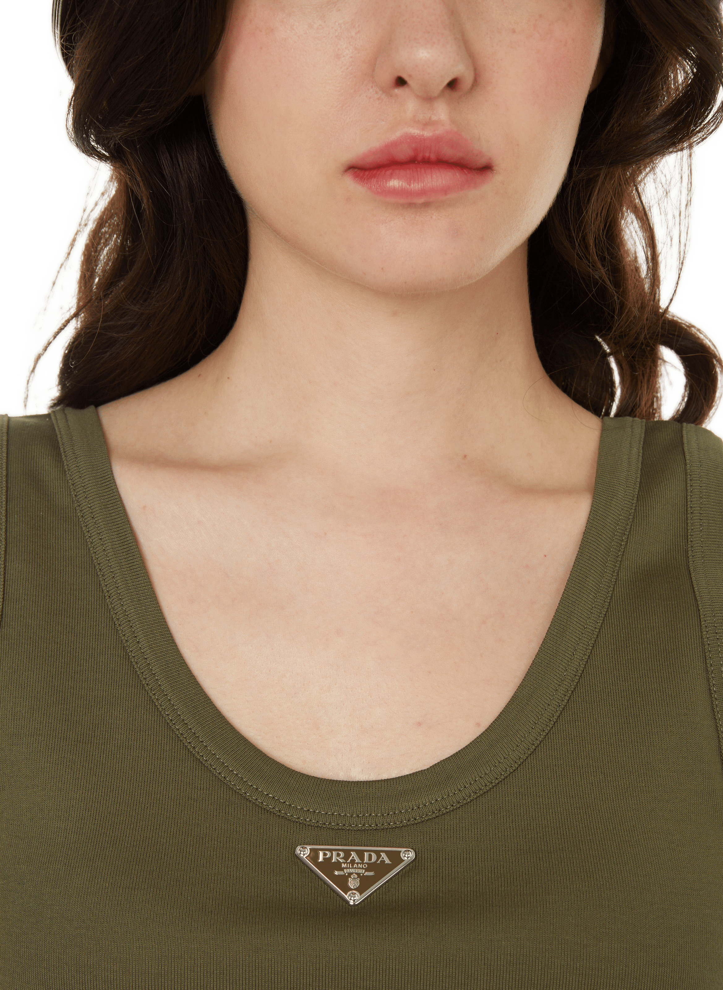 Débardeur en coton PRADA Vert