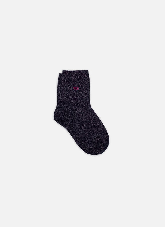 Chaussettes pailletées en coton peigné unies Bleu by BILLYBELT BILLYBELT Chaussettes pailletées en coton peigné unies Bleu