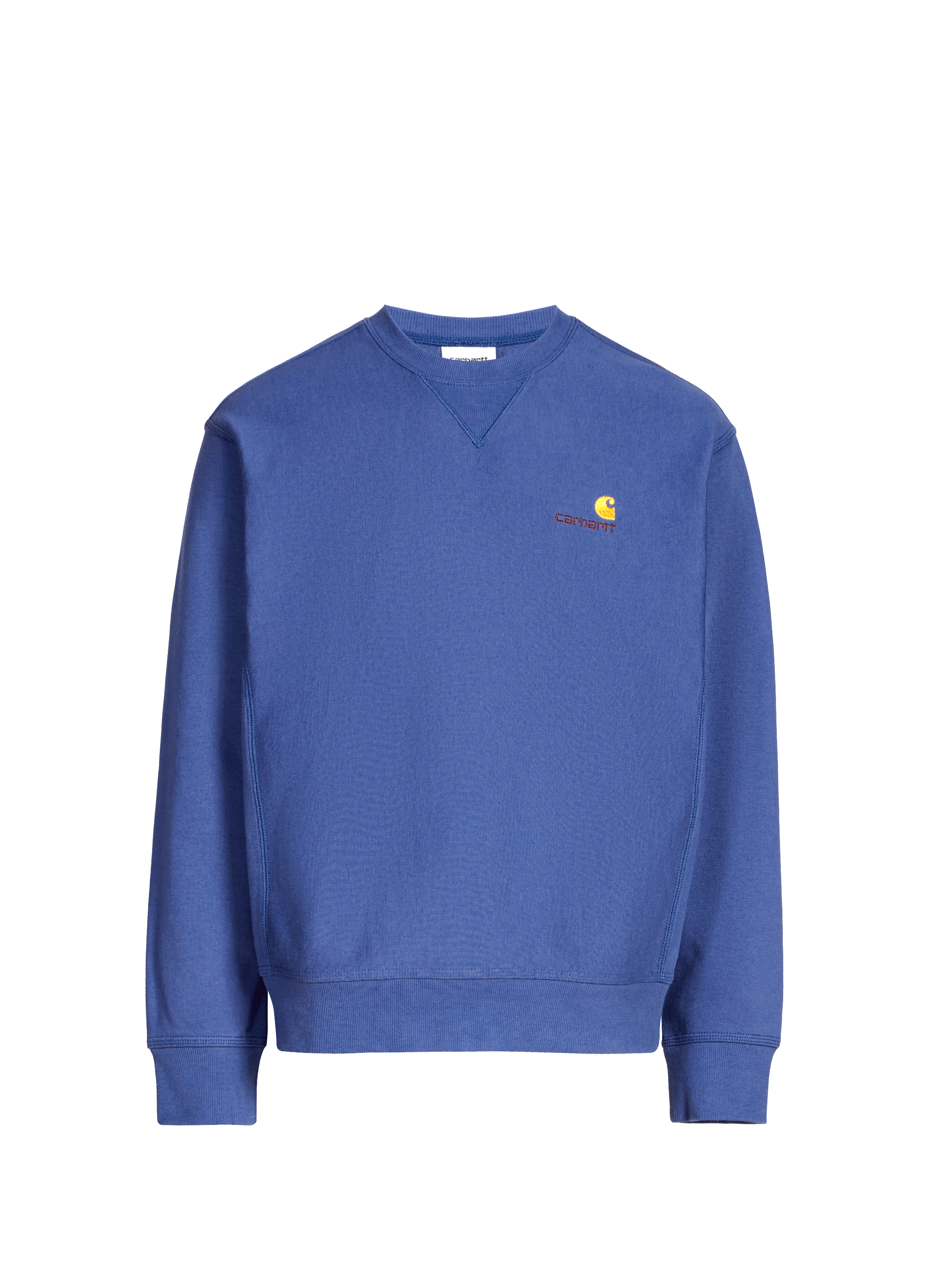 Straight sweatshirt with embroidered cotton logo CARHARTT WIP Blue