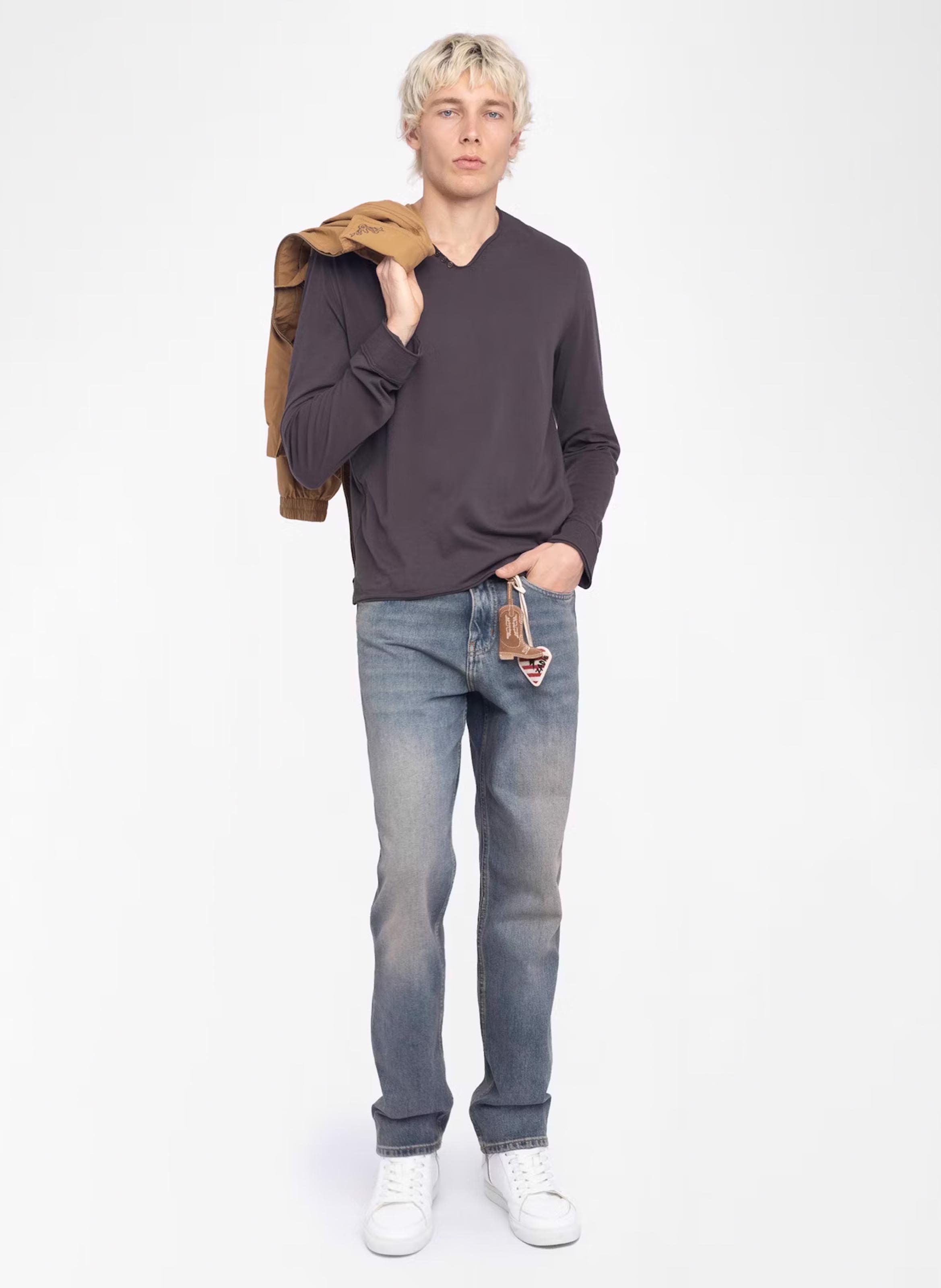 Tee-shirt droit en coton monastir ZADIG&VOLTAIRE Marron