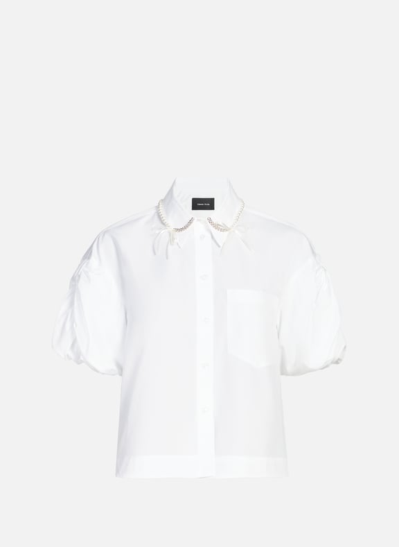 Chemises à perles en coton Blanc by SIMONE ROCHA SIMONE ROCHA Chemises à perles en coton Blanc