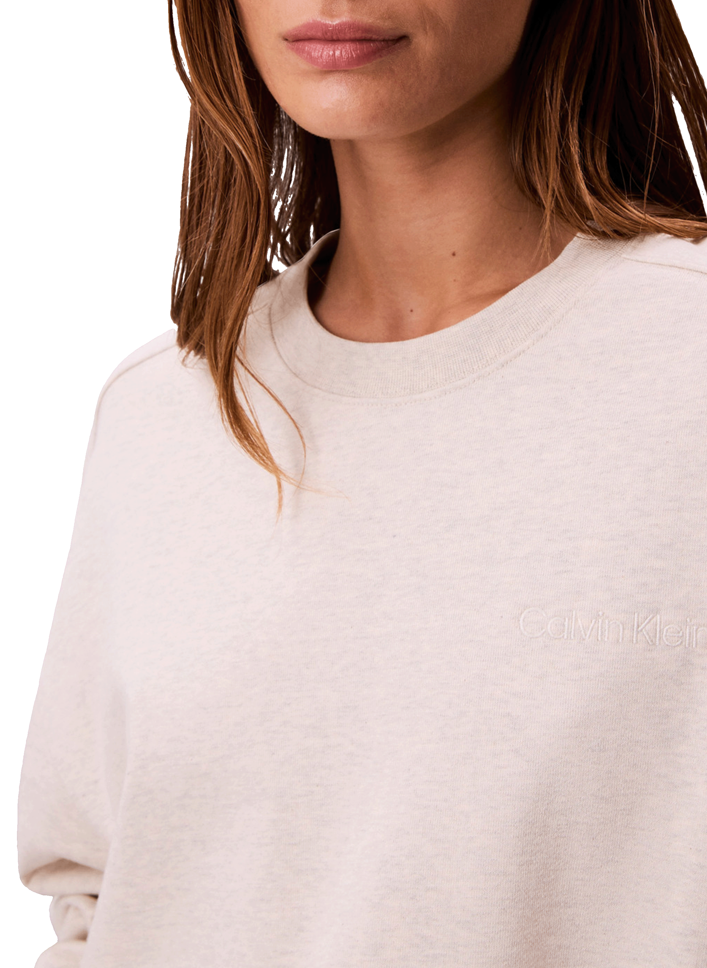 Pull en coton mélangé CALVIN KLEIN Blanc