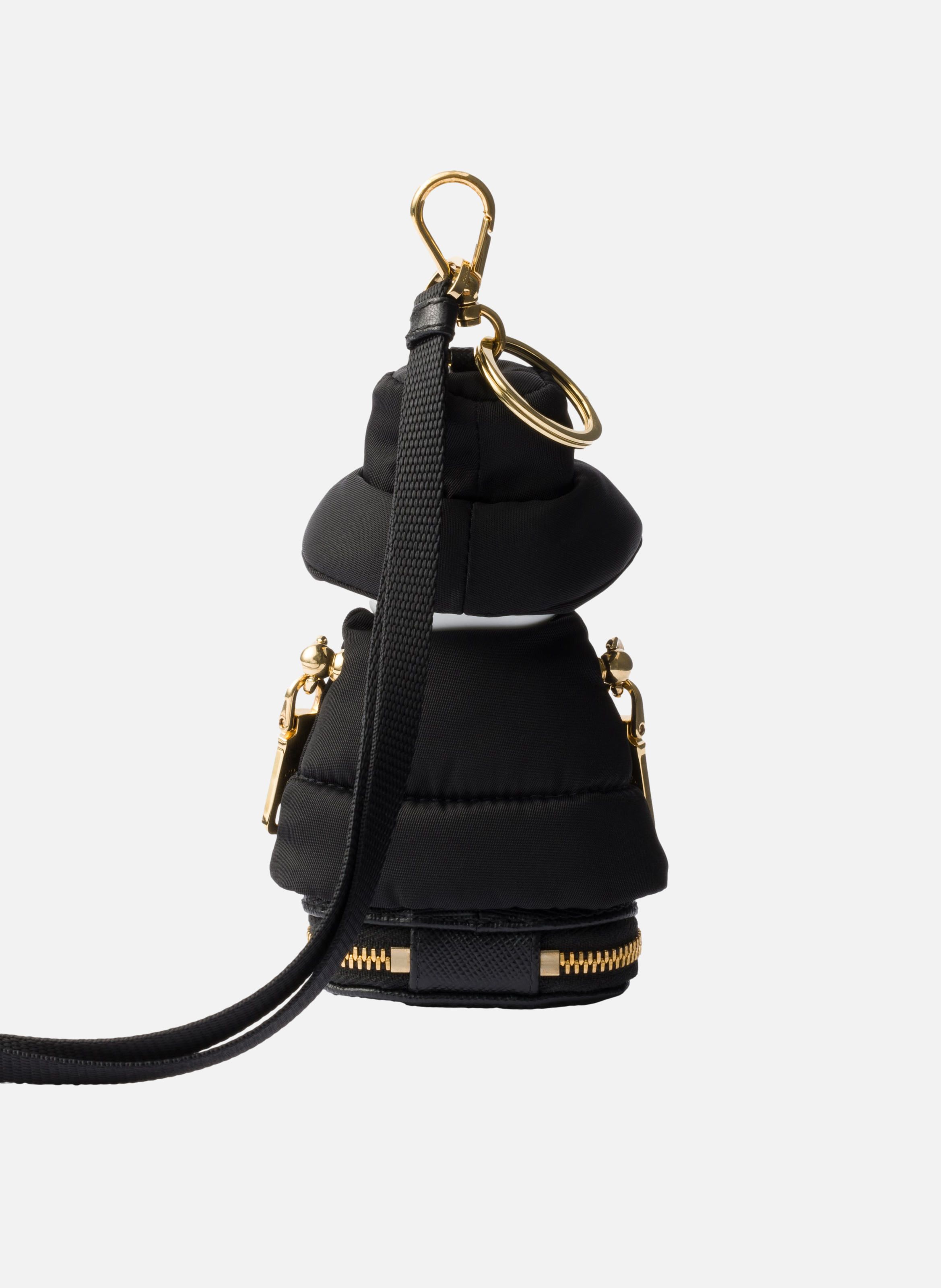 Charm porte-clés soft robot en re-nylon PRADA Noir
