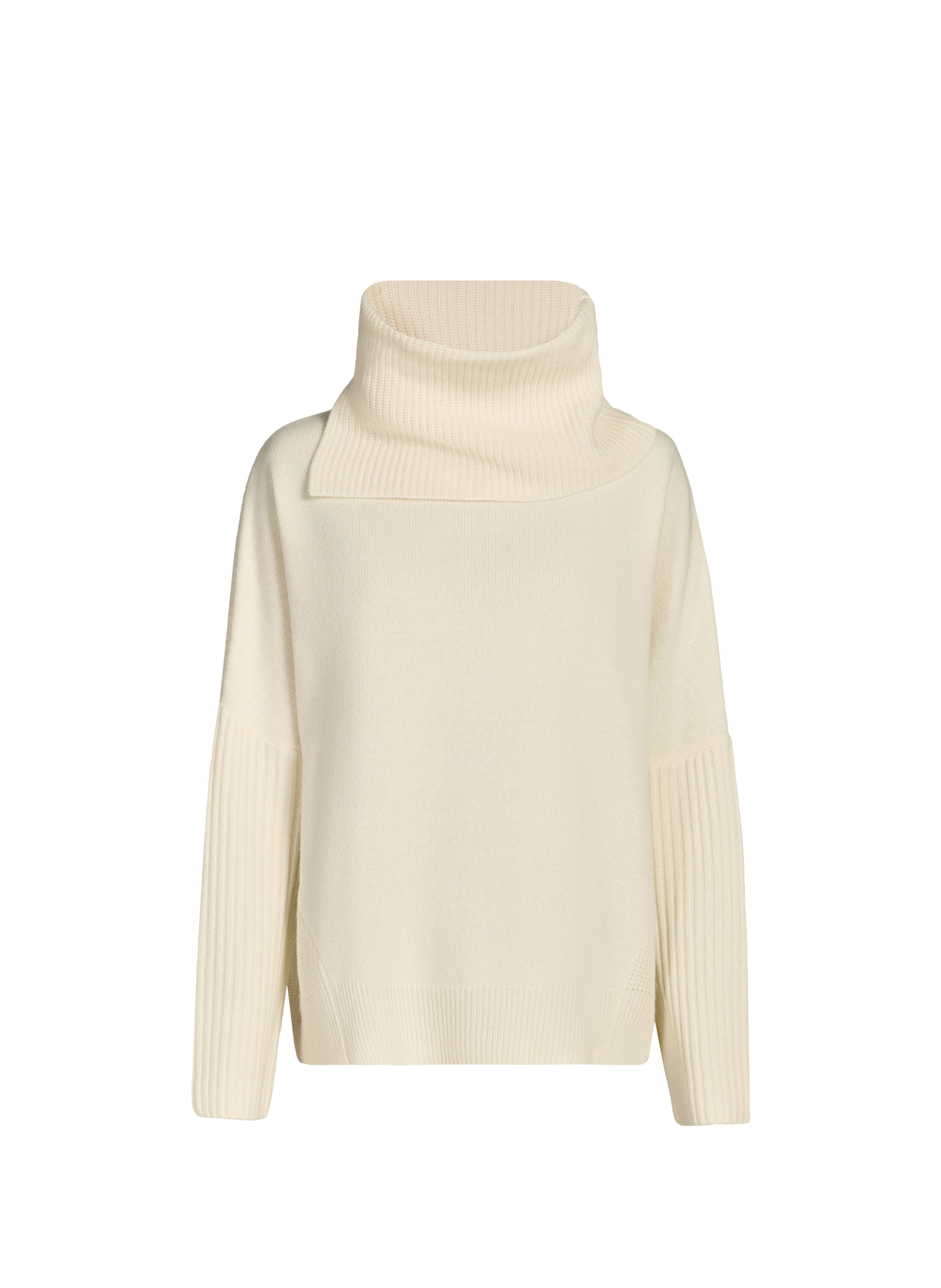 Pull large en coton et cachemire mélangés SANDBEIGE Blanc