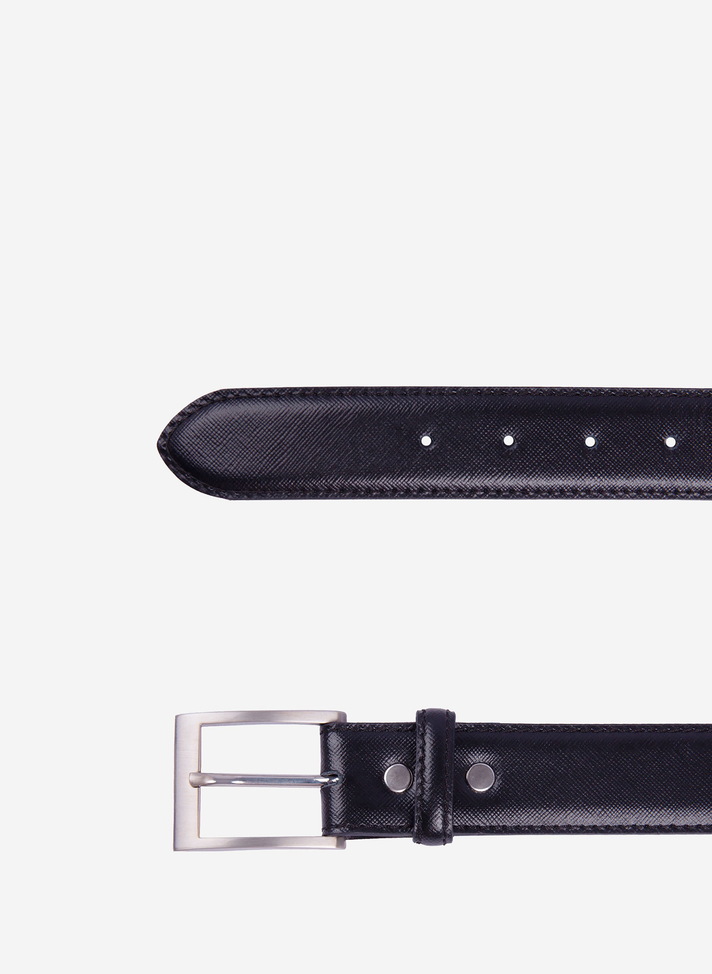 Ceinture classique cuir gravé JULES & JENN Noir